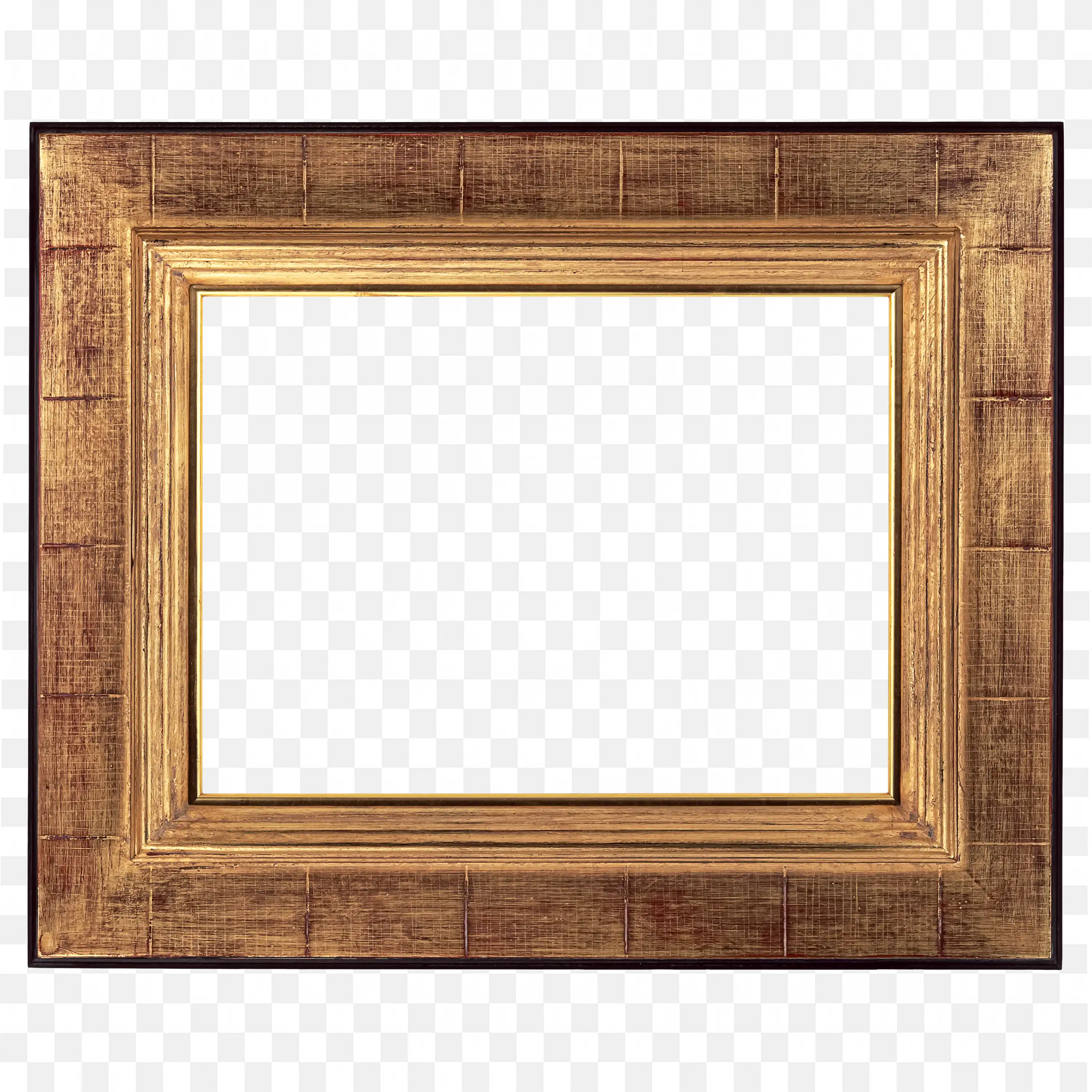 Rustic Brown Wood Grain Frame with Classic Rectangular Shape