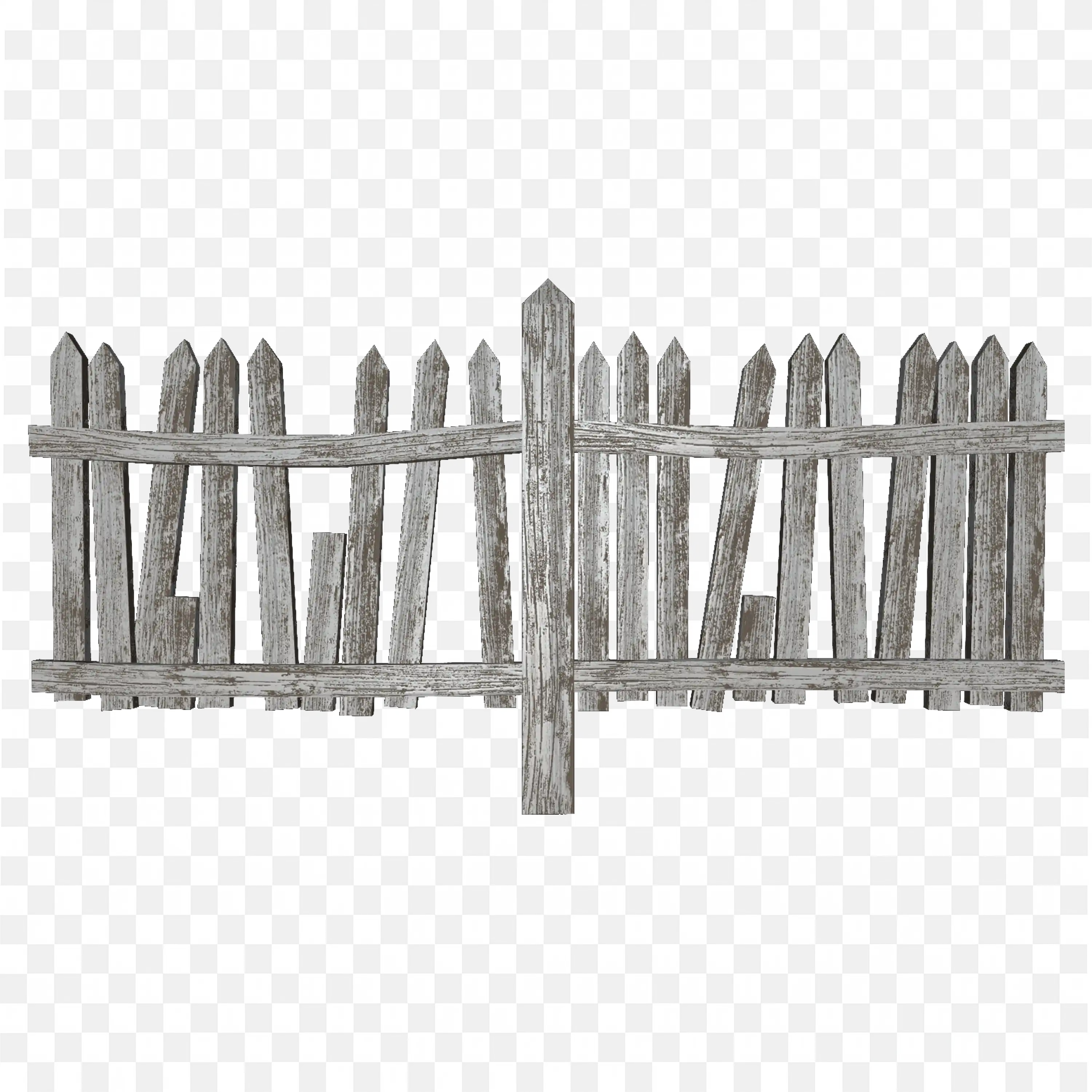 Rustic Wooden Fence Frame Element for Scrapbook Design