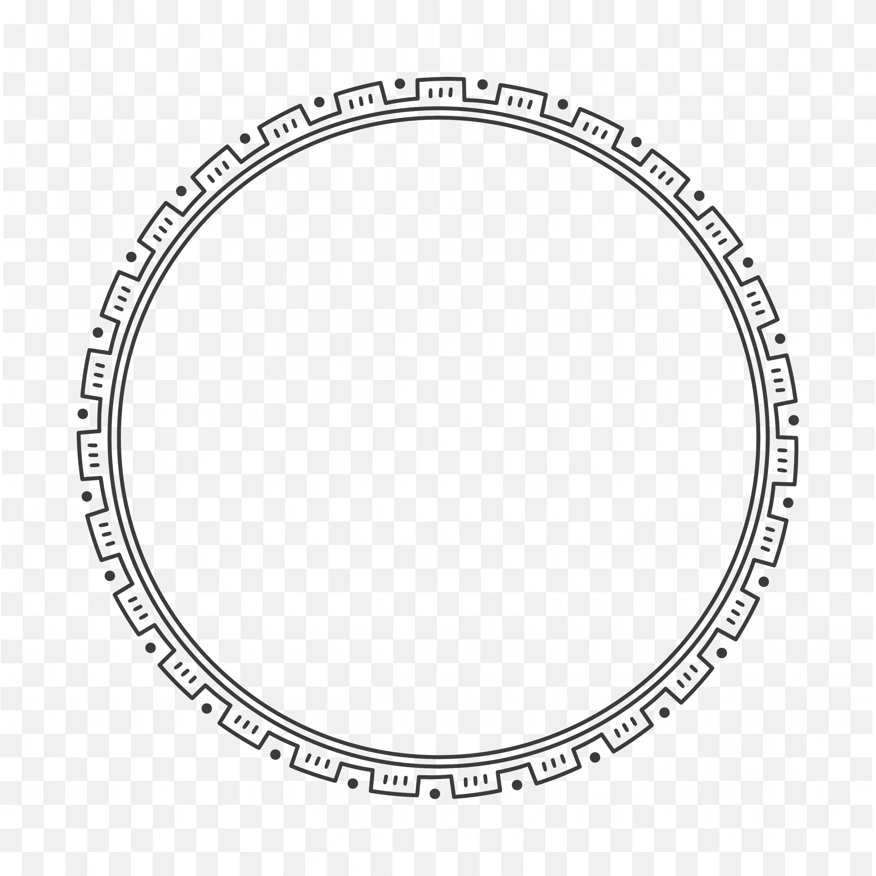 Silver Round Frame with Detailed Floral Ornament Border