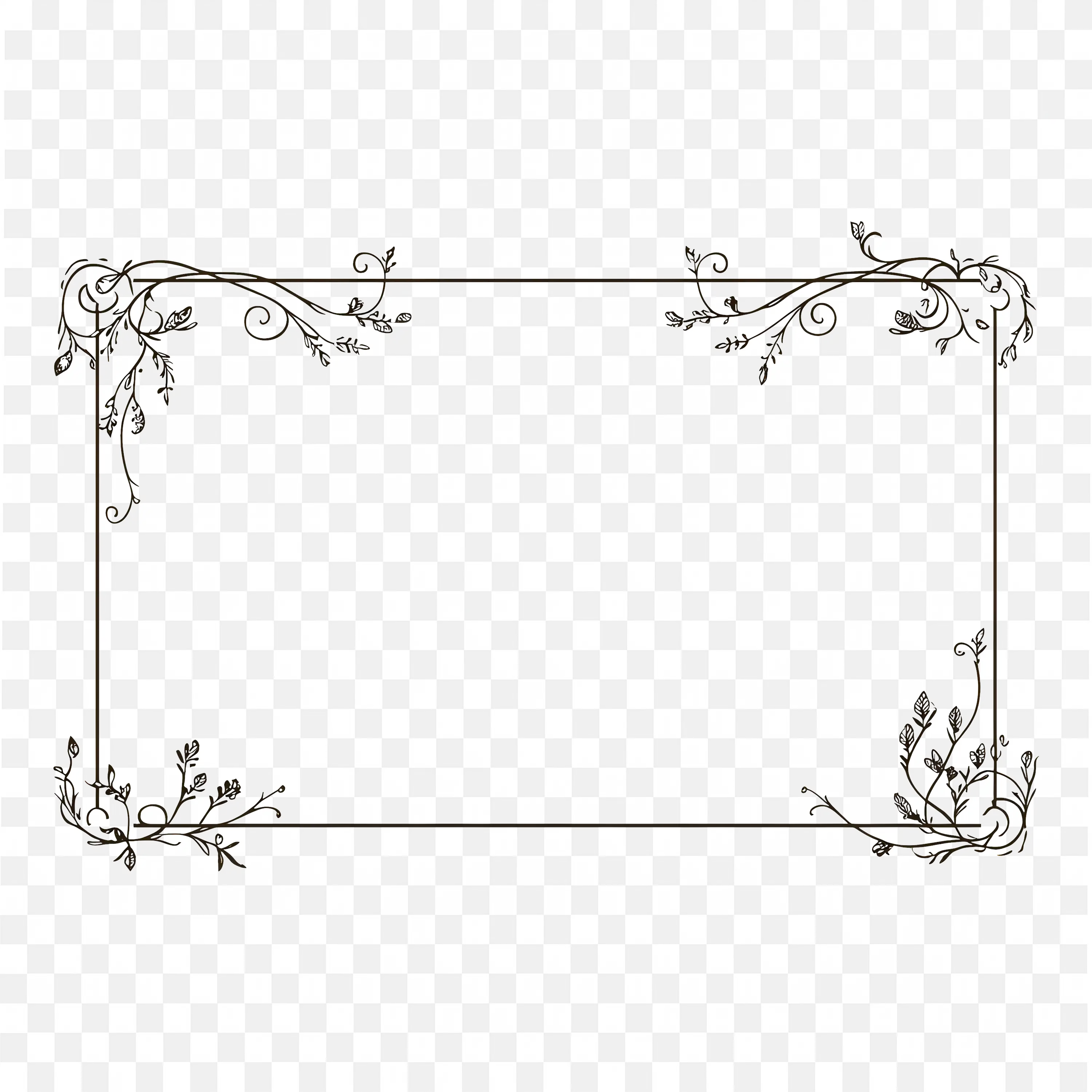 Simple Black Vintage Frame with Elegant Corners