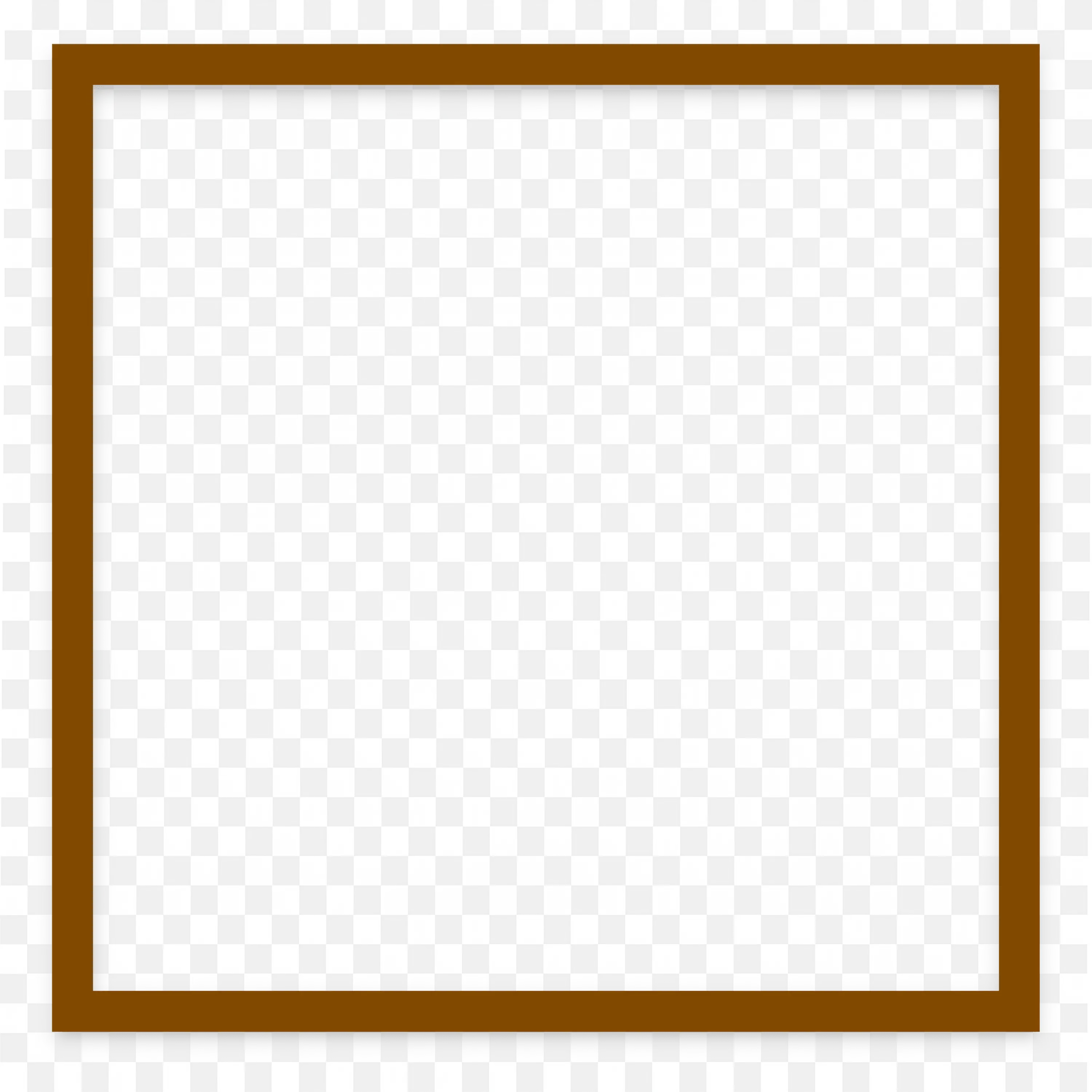 Simple Brown Square Wooden Style Frame Border Png