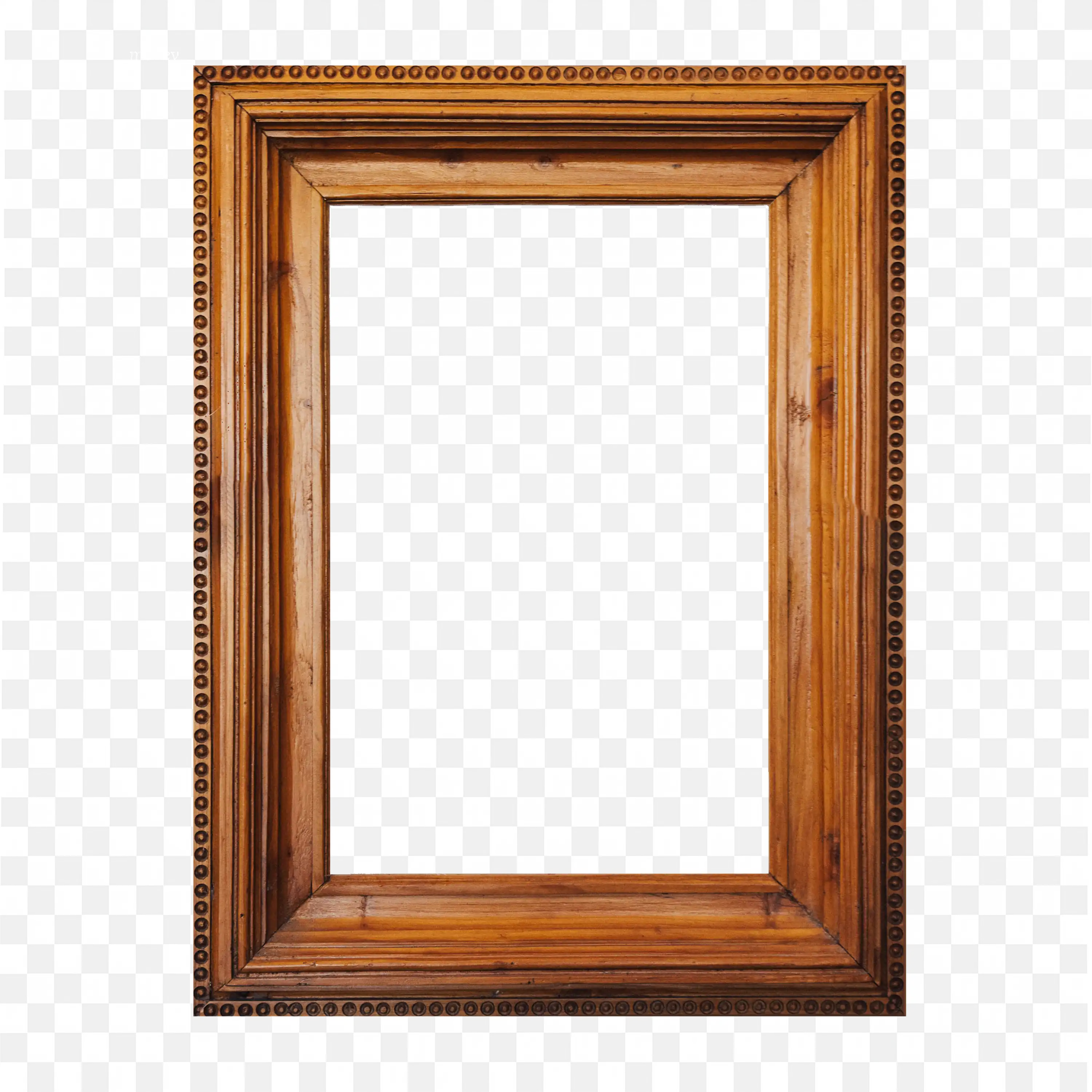 Simple Classic Brown Wood Rectangular Picture Frame Png