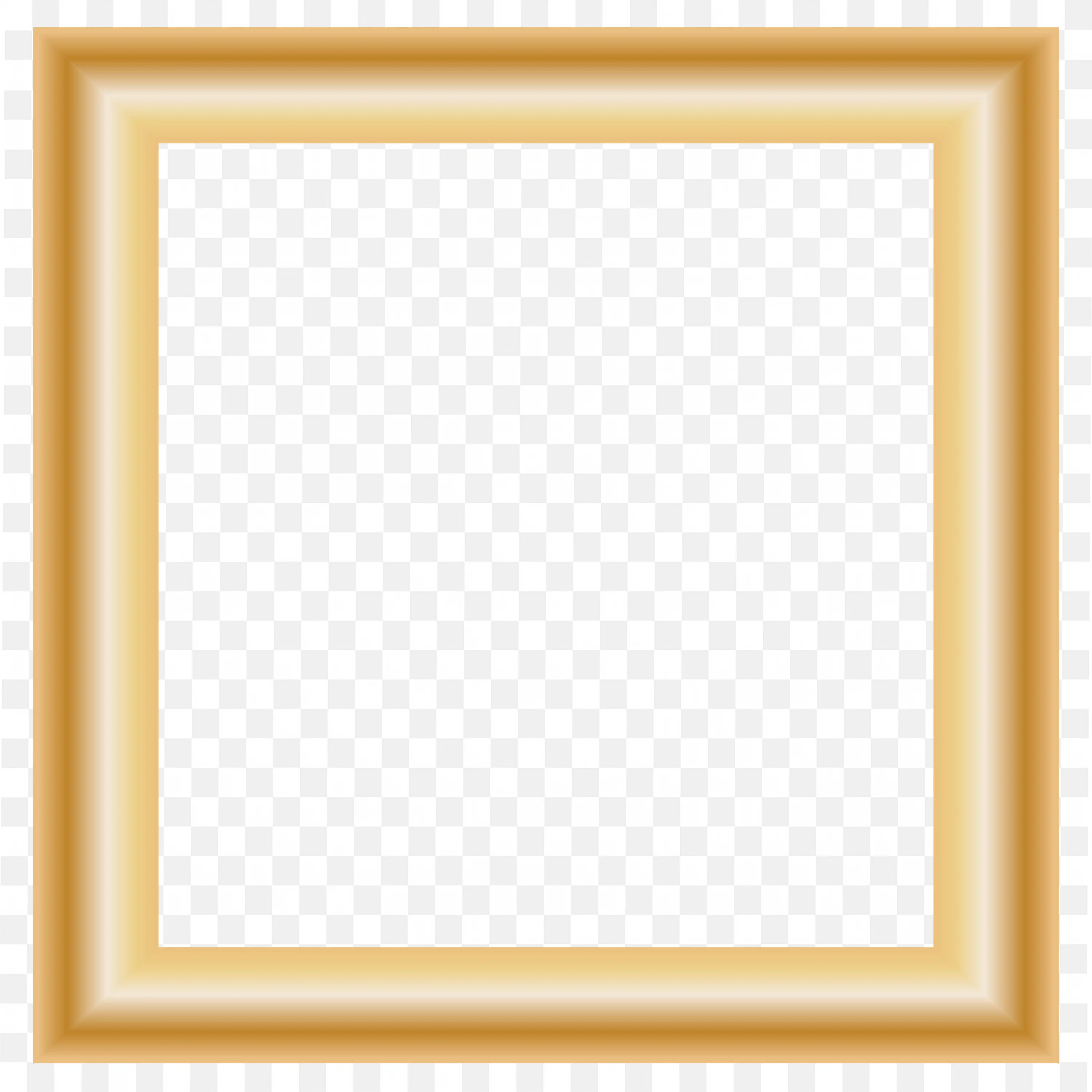 Simple Elegant Gold Double Line Square Frame Border Png
