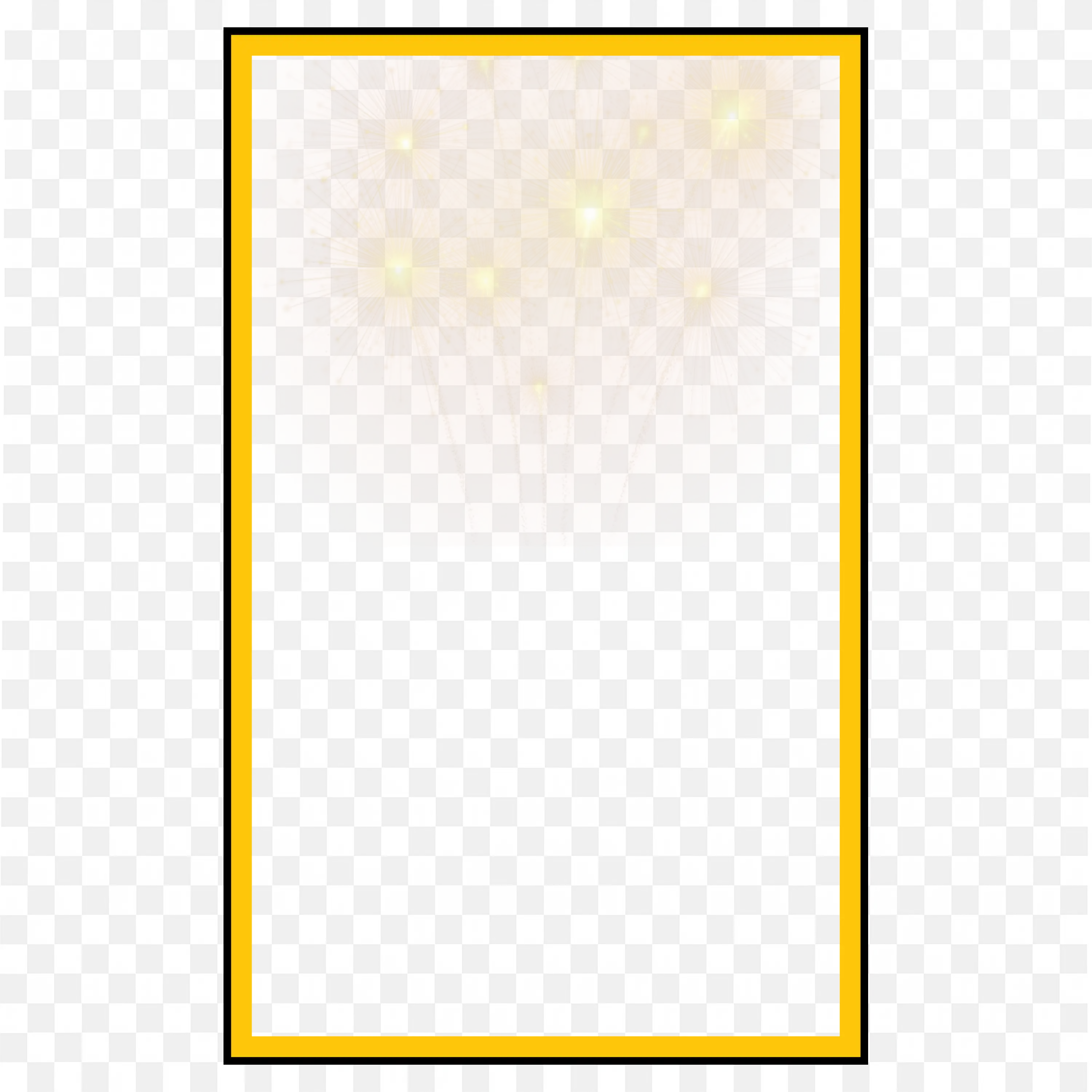 Simple Gold Rectangular Frame with Light Glow Effect Png