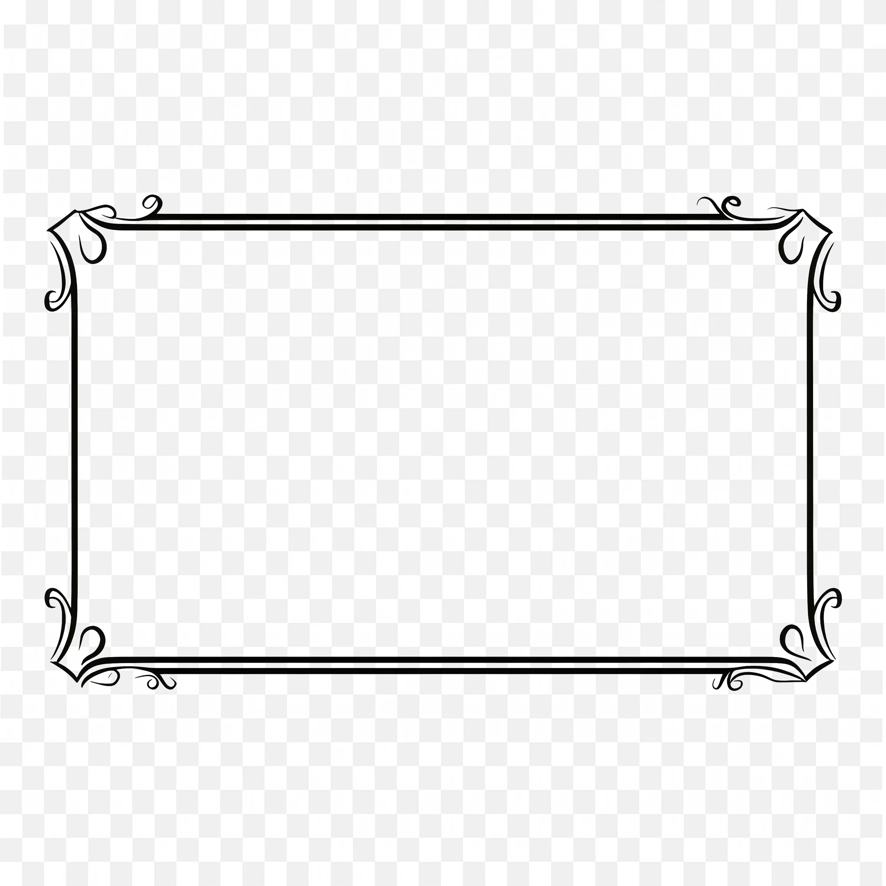 Simple Ornamental Silver Border Classic Frame Png