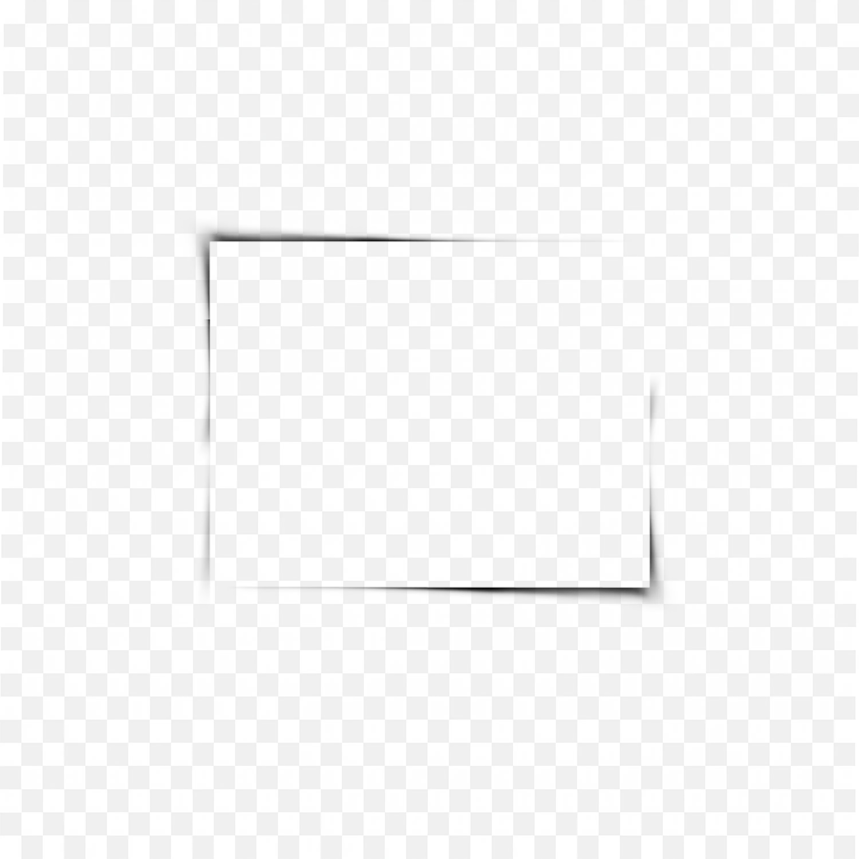 Simple White Paper Frame with Subtle Shadow and Transparent Bg