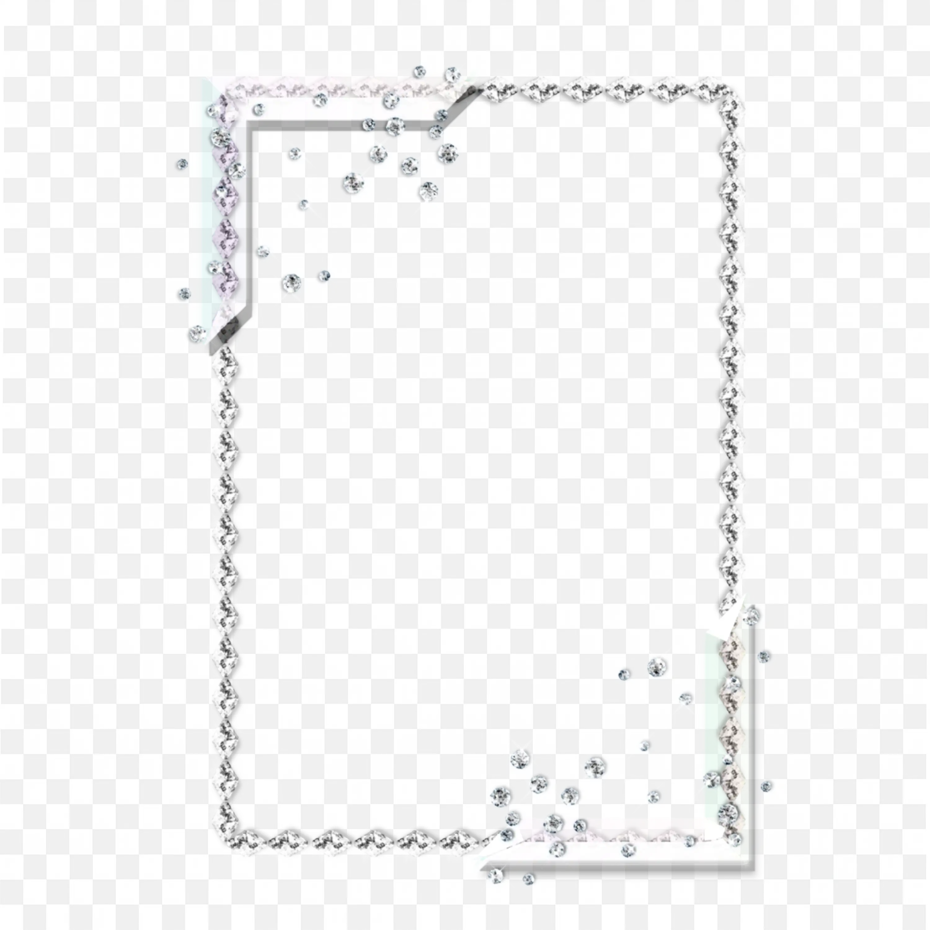 Simple White Stitched Border with Blue and Green Accents