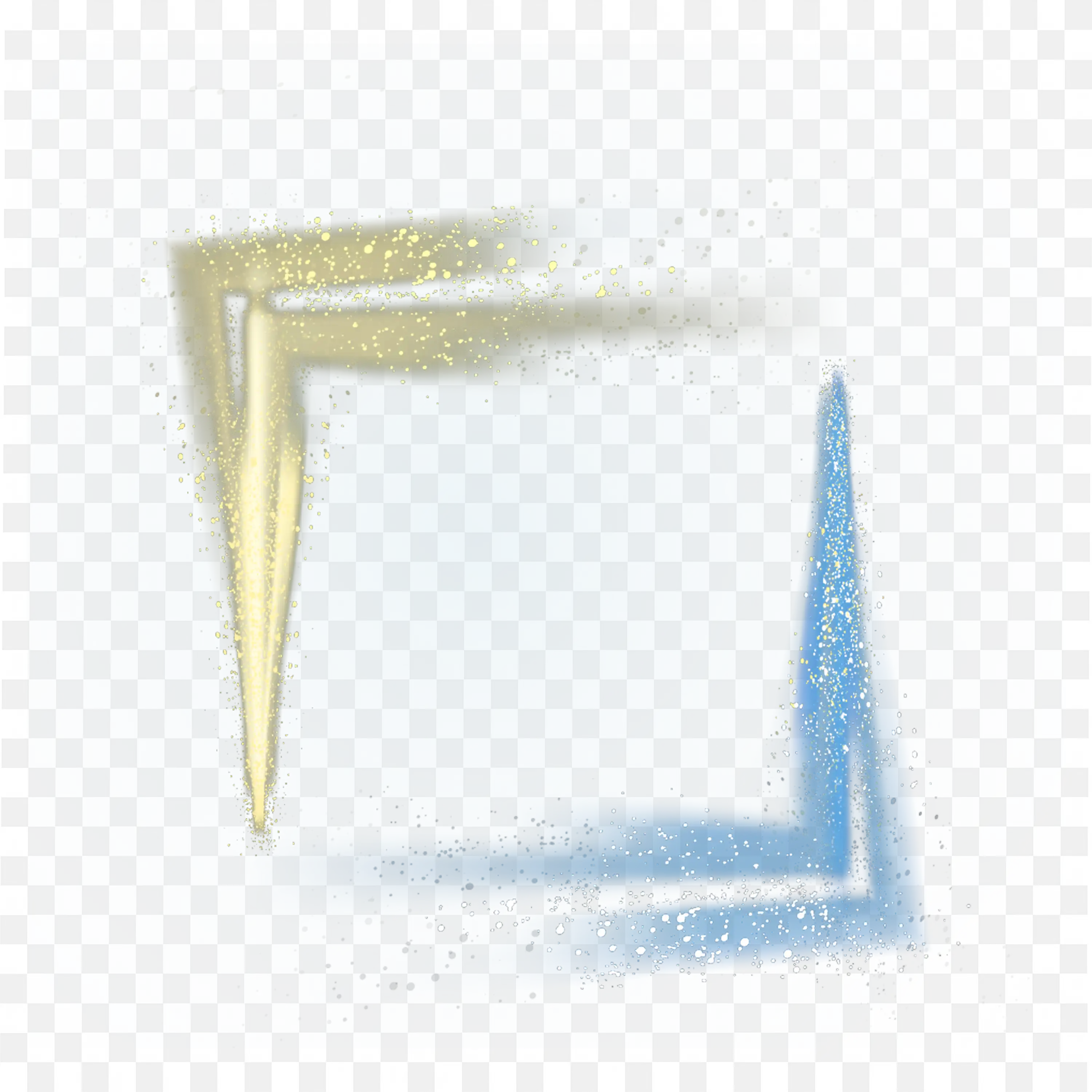 Soft Gradient Blue and Beige Artistic Corner Frame Png