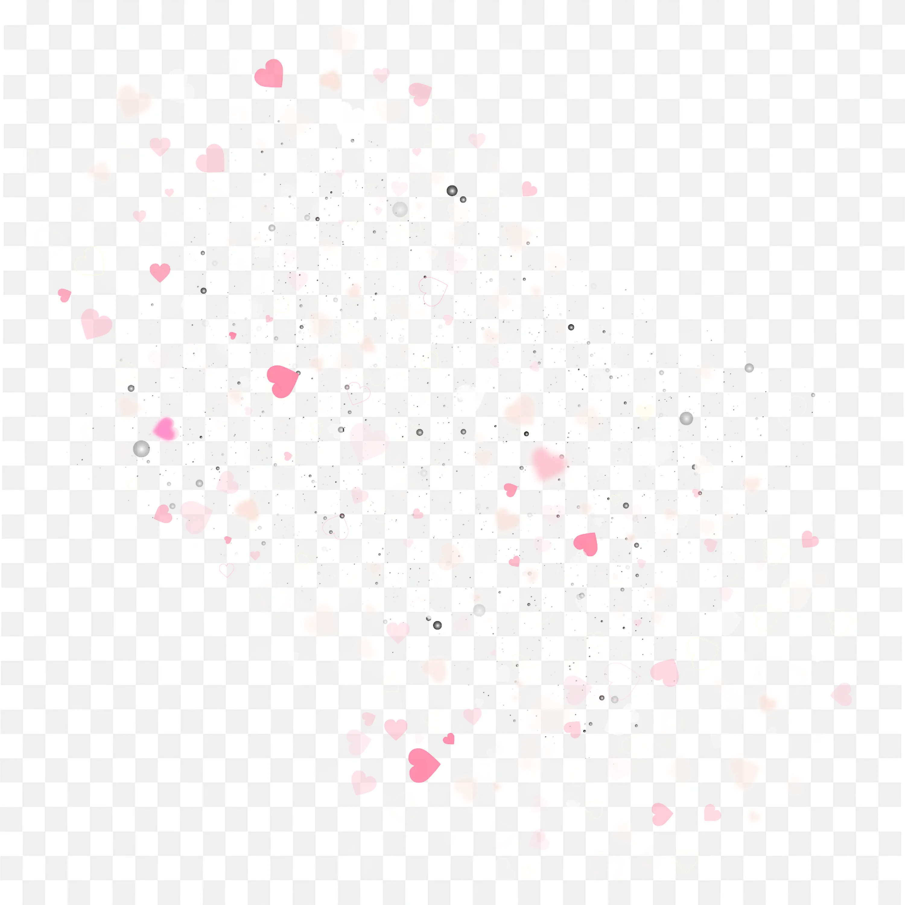 Soft Pink Confetti Heart Scatter on White Background Png