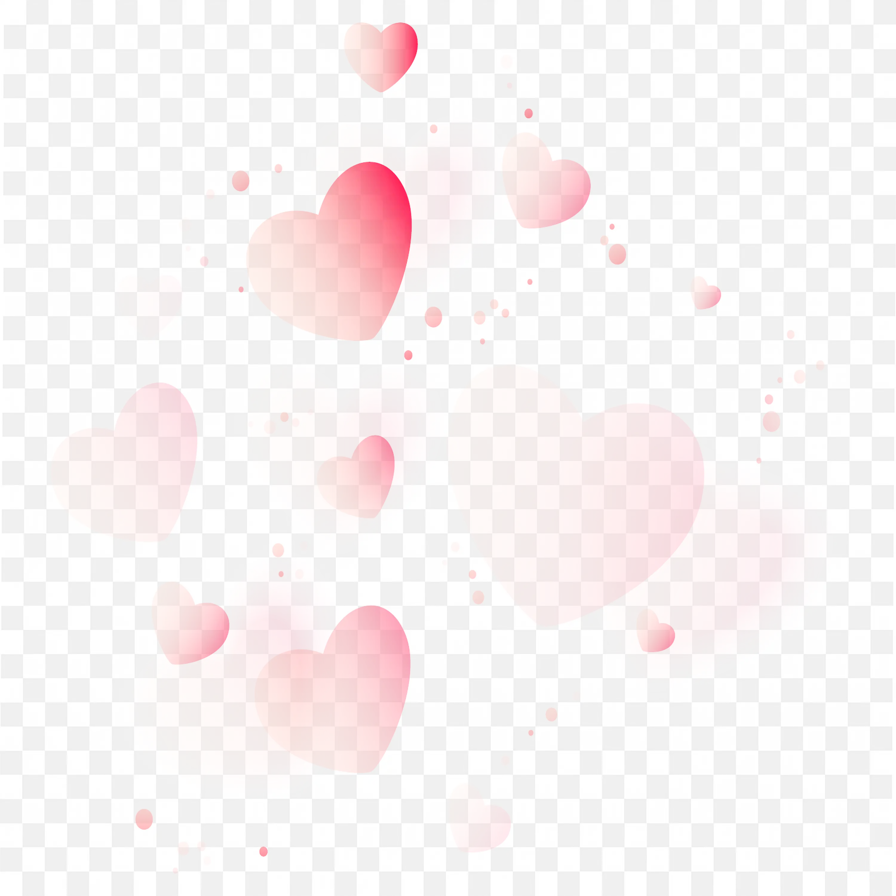 Soft Pink Hearts Floating Decorative Frame Background Png