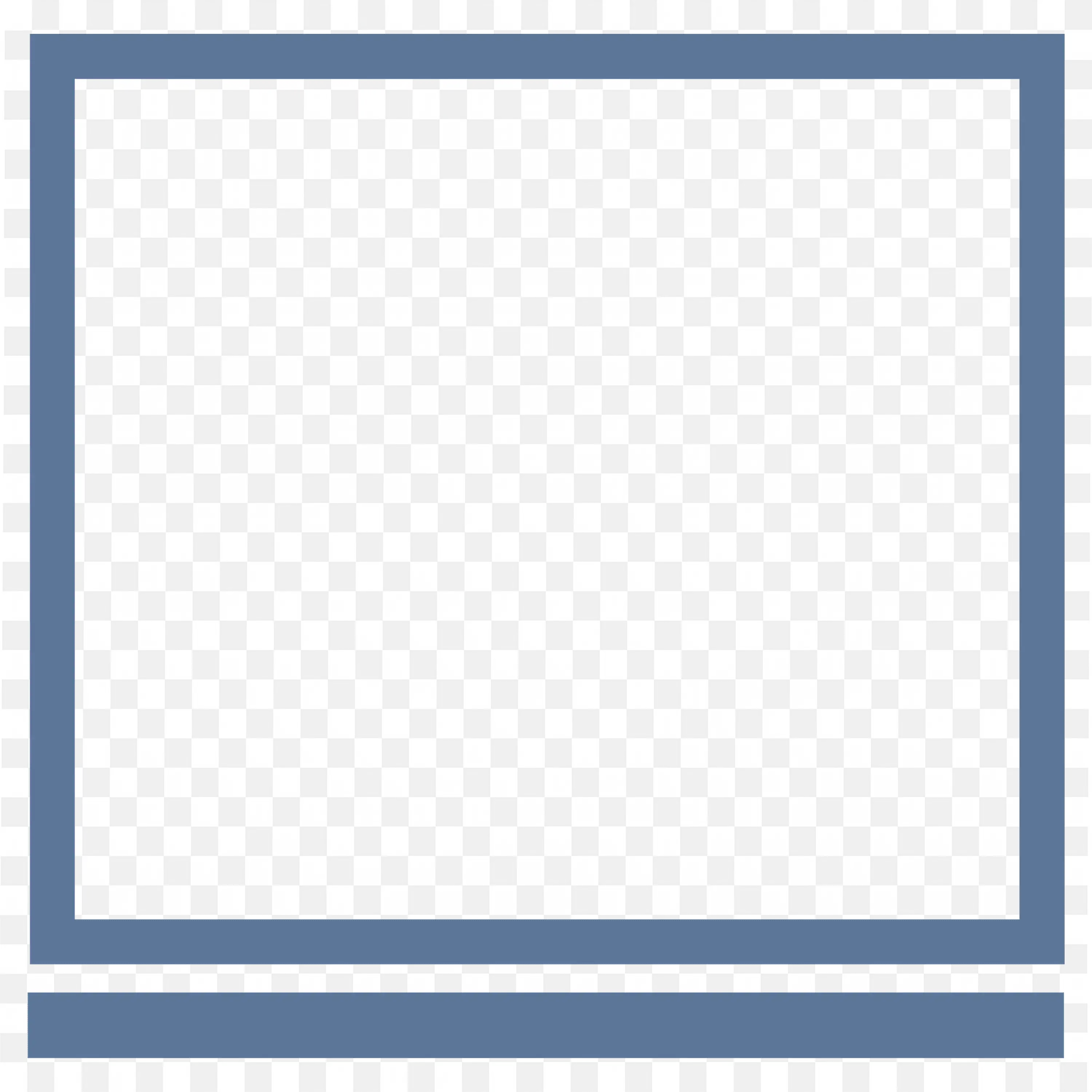Square Blue Frame with Bold Outline on Transparent Center