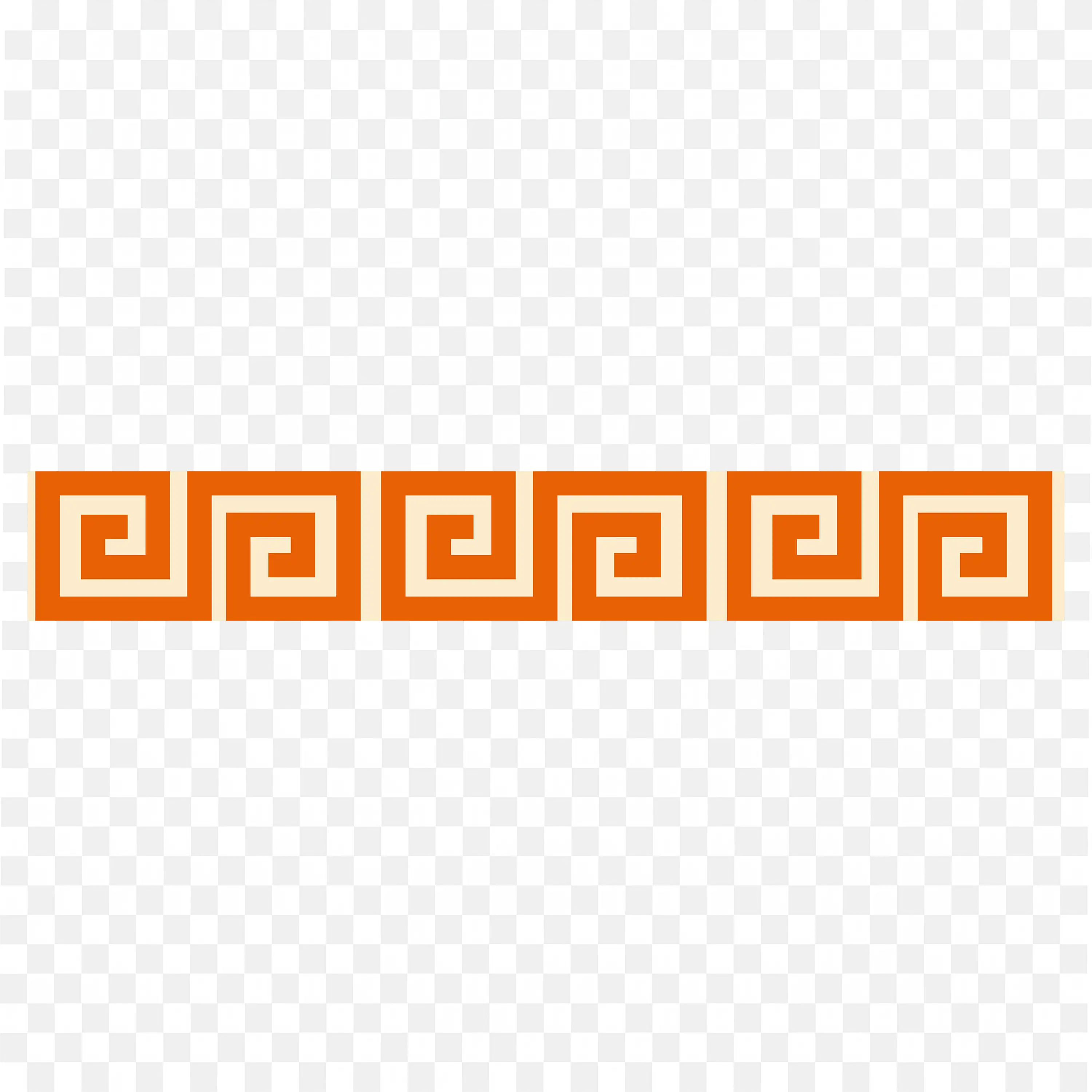 Square Spiral Pattern Border Frame in Orange Outline