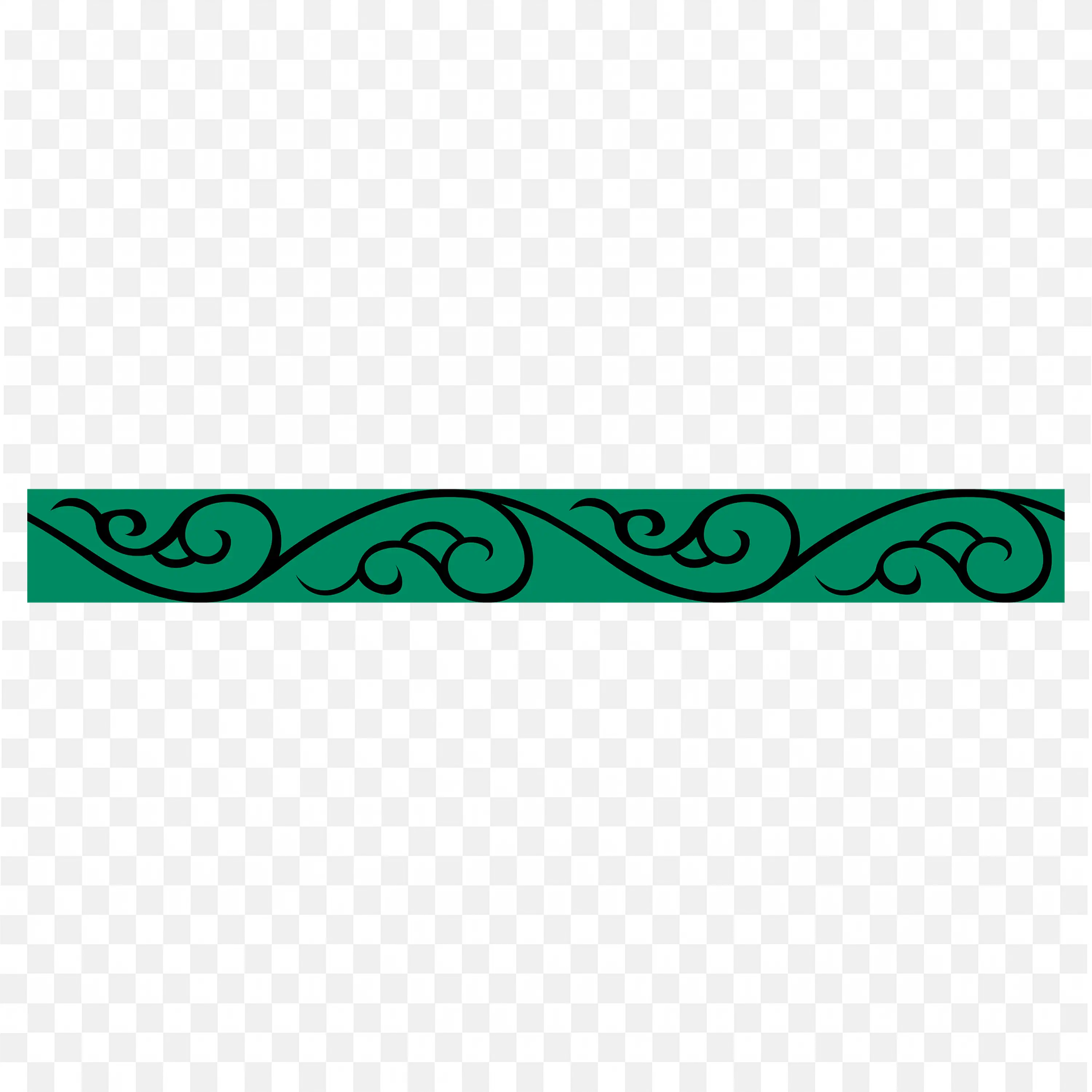 Teal Decorative Border Frame with Swirl Accent Strip