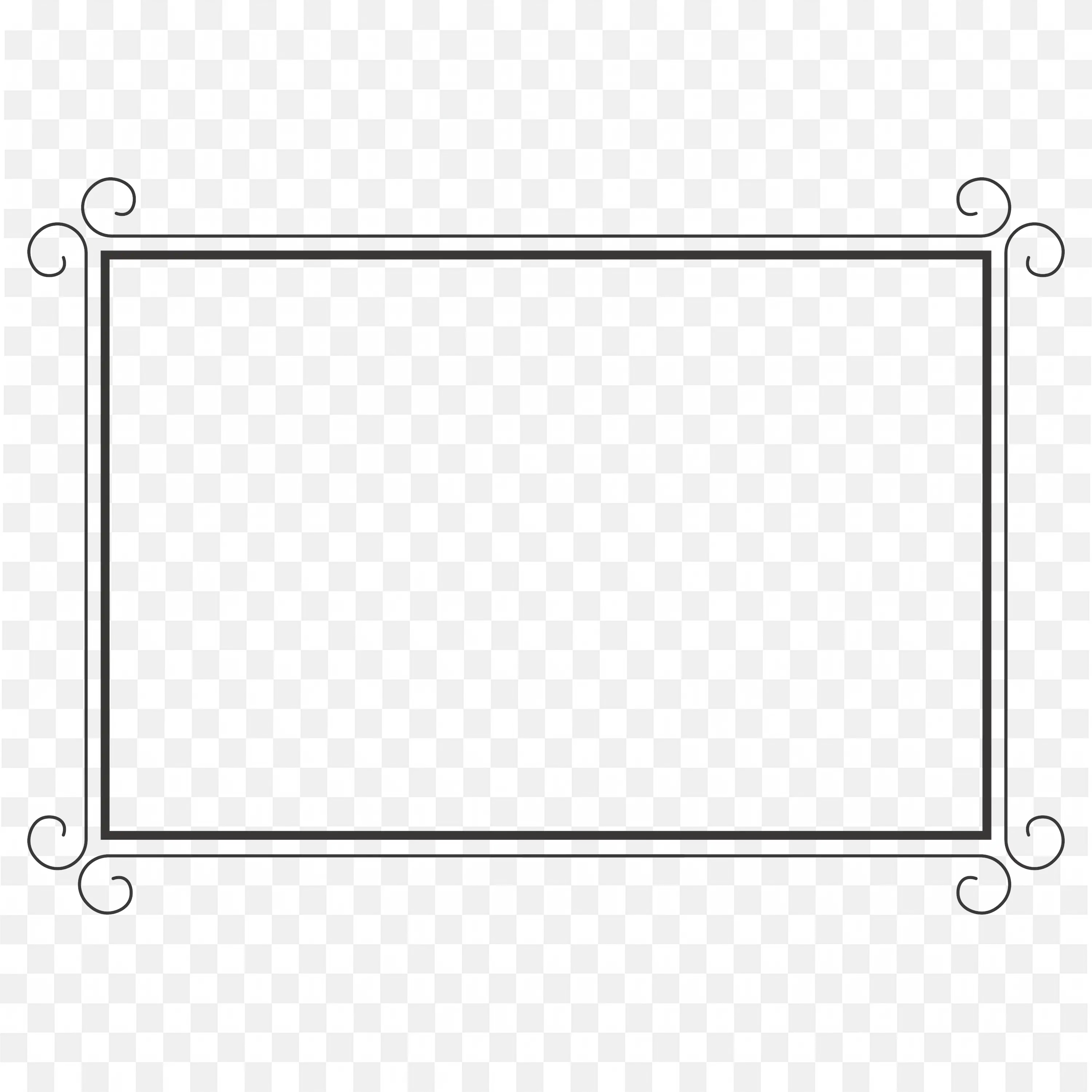 Thin Black Frame with Small Rounded Edge Circle Accents