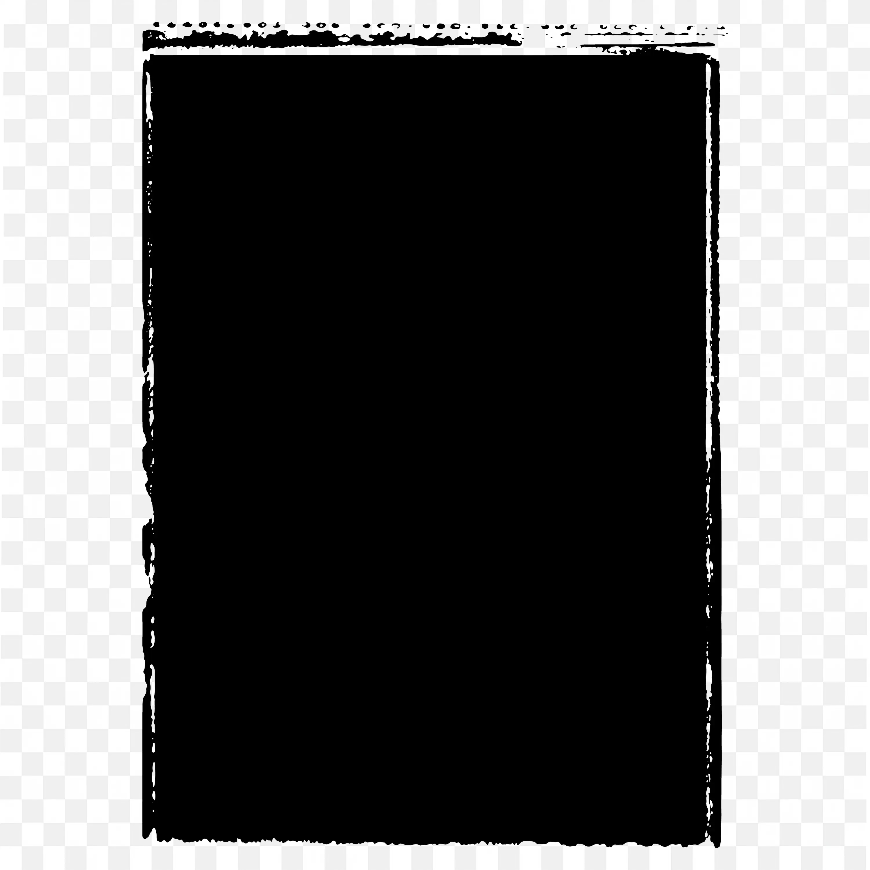 Thin Black Rounded Square Frame Border with Transparent Center