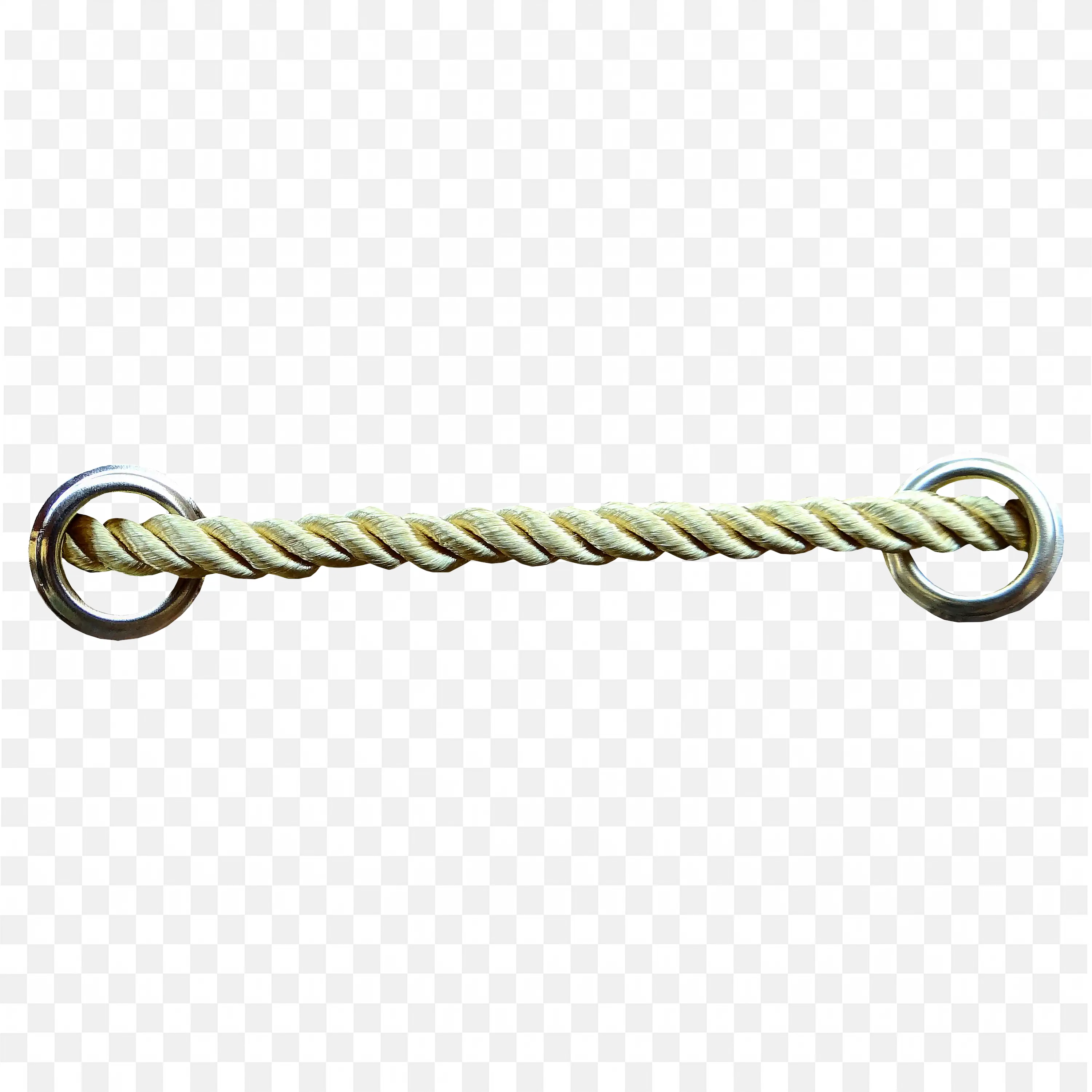 Twisted Cotton Rope with Metal Rings Natural Fiber Design