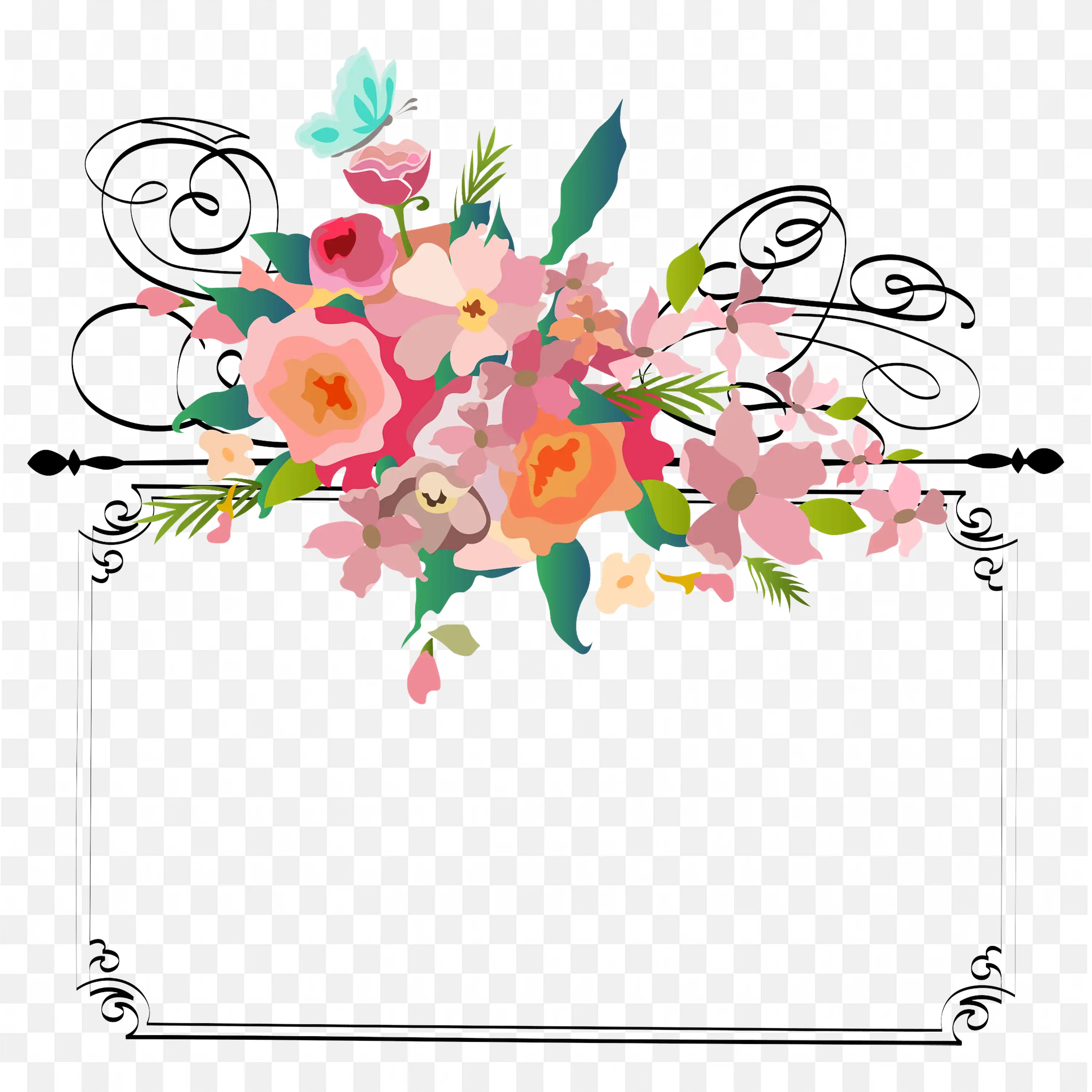 Vintage Floral Frame Free Vector Clipart and Decorative Art