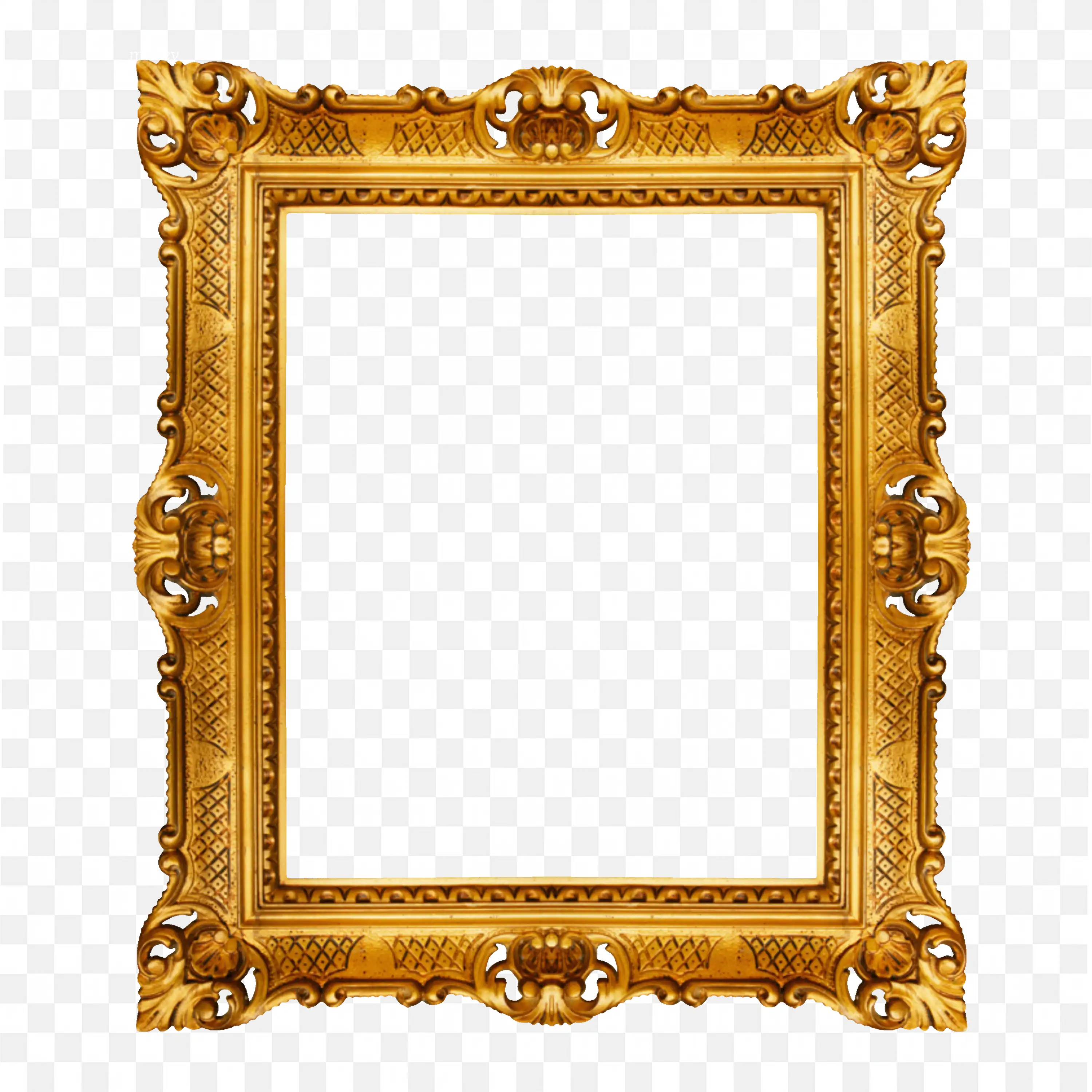 Vintage Golden Ornate Square Frame with Decorative Border