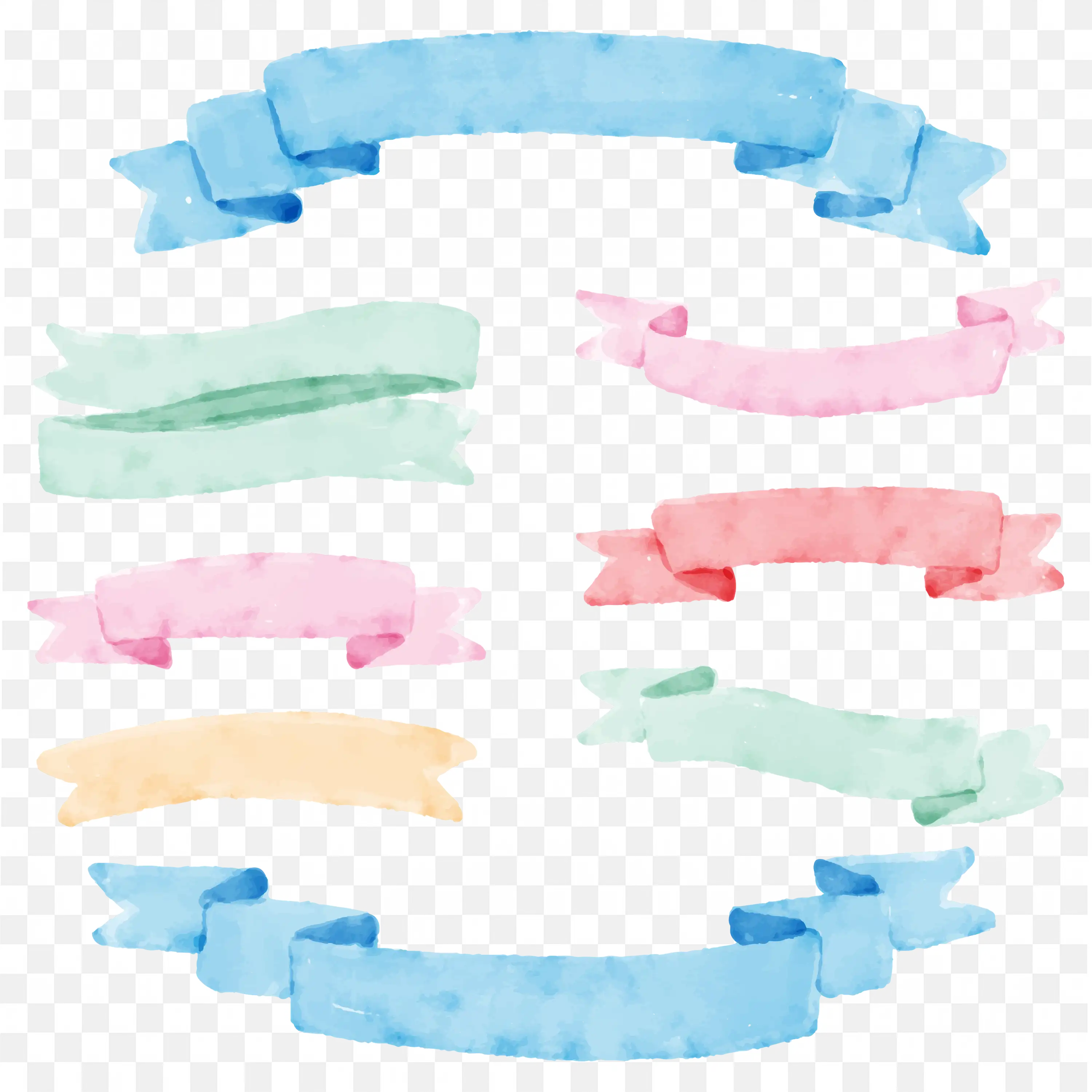 Watercolor Brush Stroke Pastel Colorful Label Frame Png