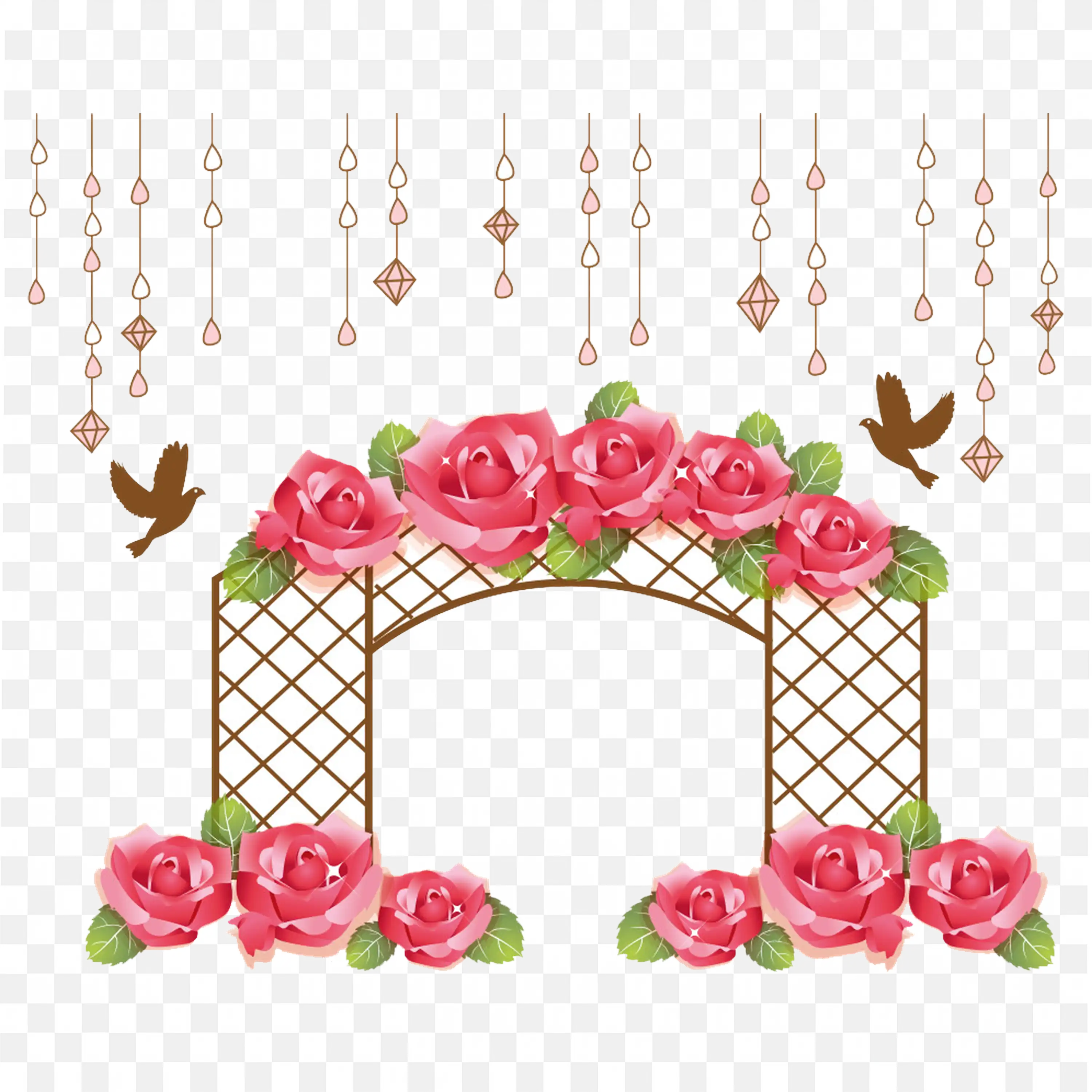 Wedding Stage Arch Design Romantic Ceremony Frame Png