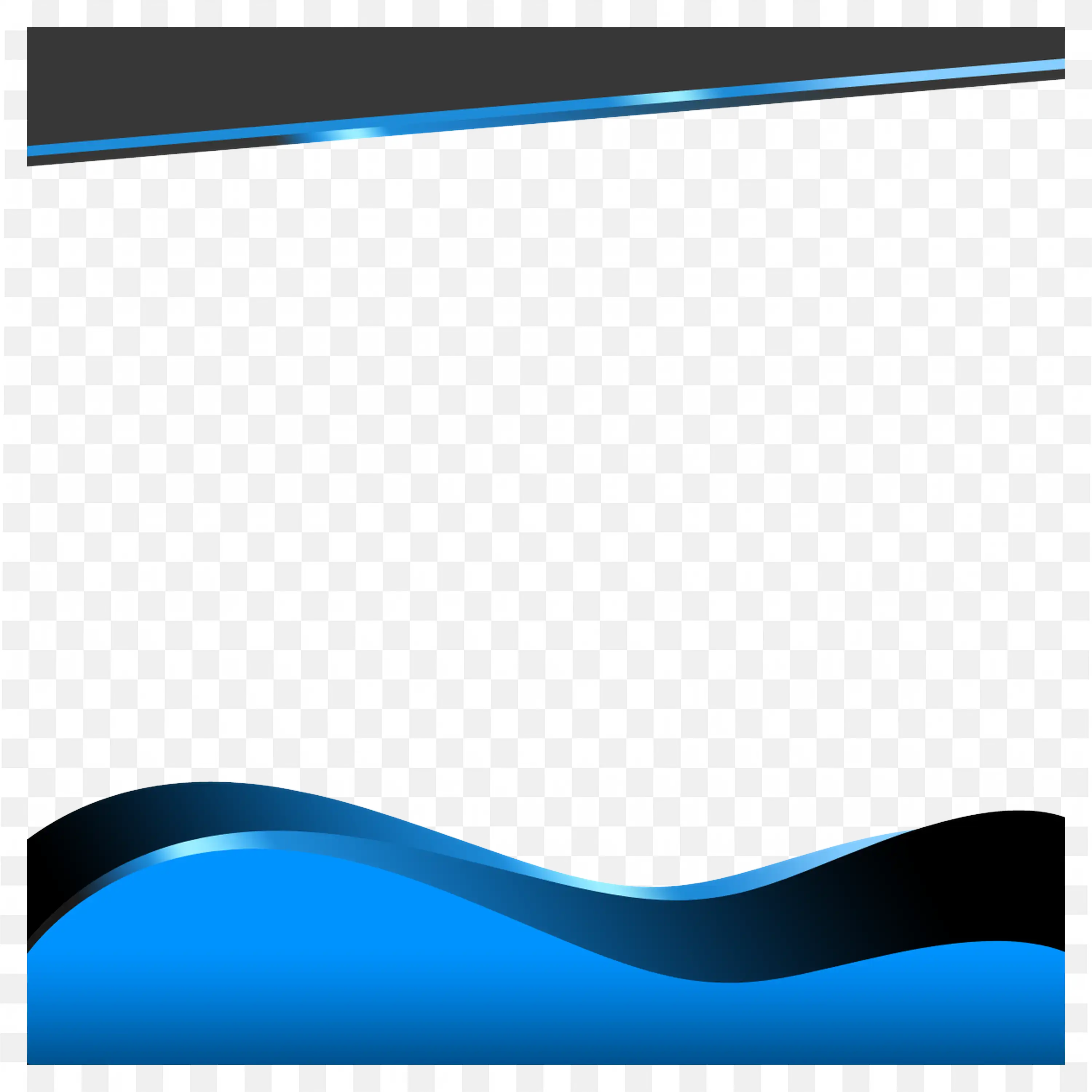 White and Blue Wave Banner Clean Presentation Frame Png