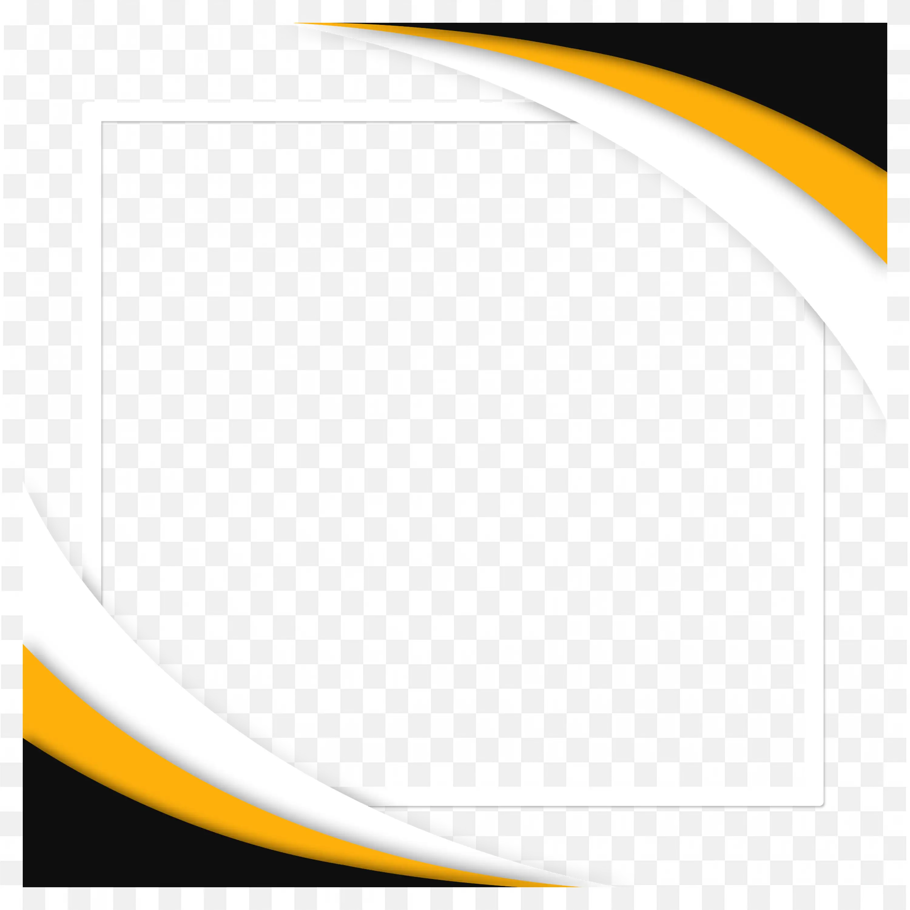 White Frame with Black Gold Curved Modern Corner Accent