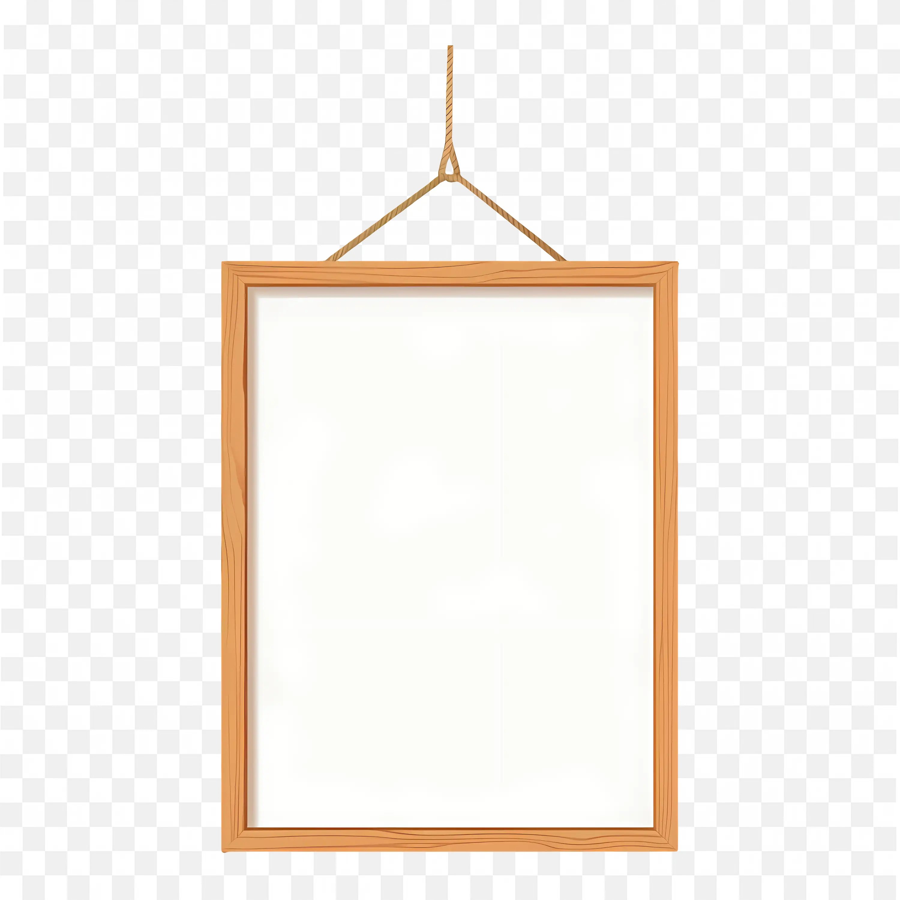 Wooden Hanging Frame with Rope Display Wall Sign Png