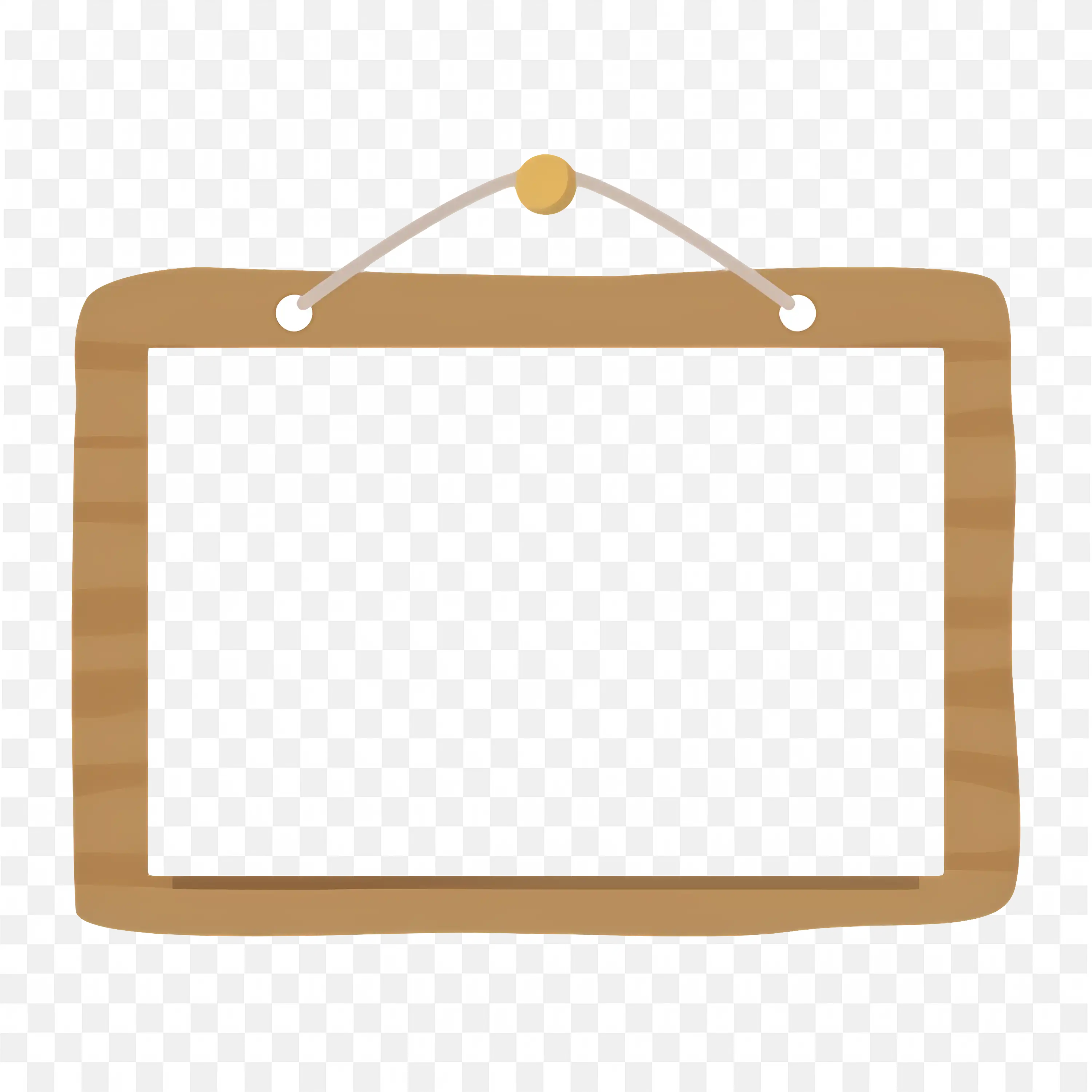 Wooden Hanging Label Frame with Light Blue Center Design