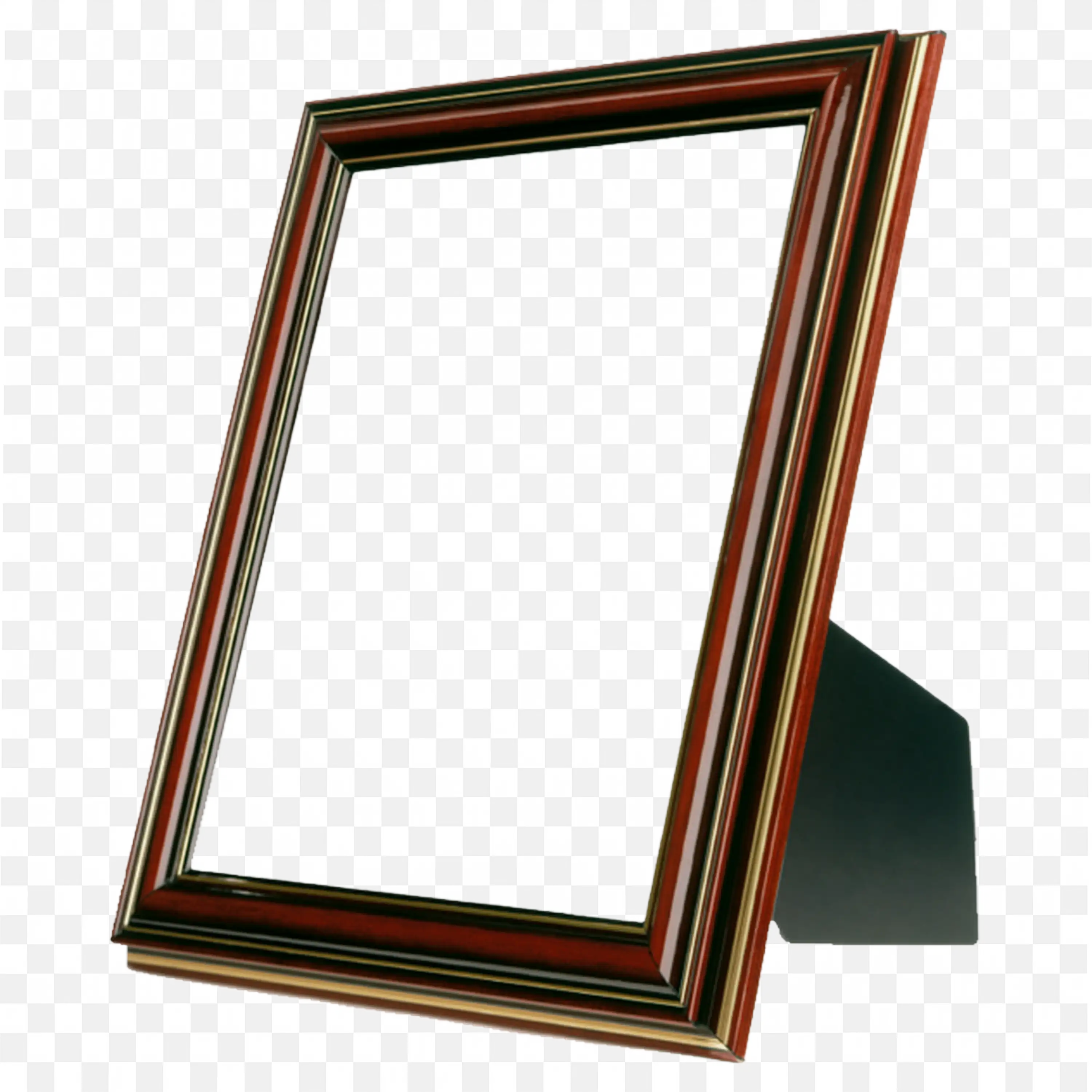 Wooden Photo Frame Perspective View Classic Art Design