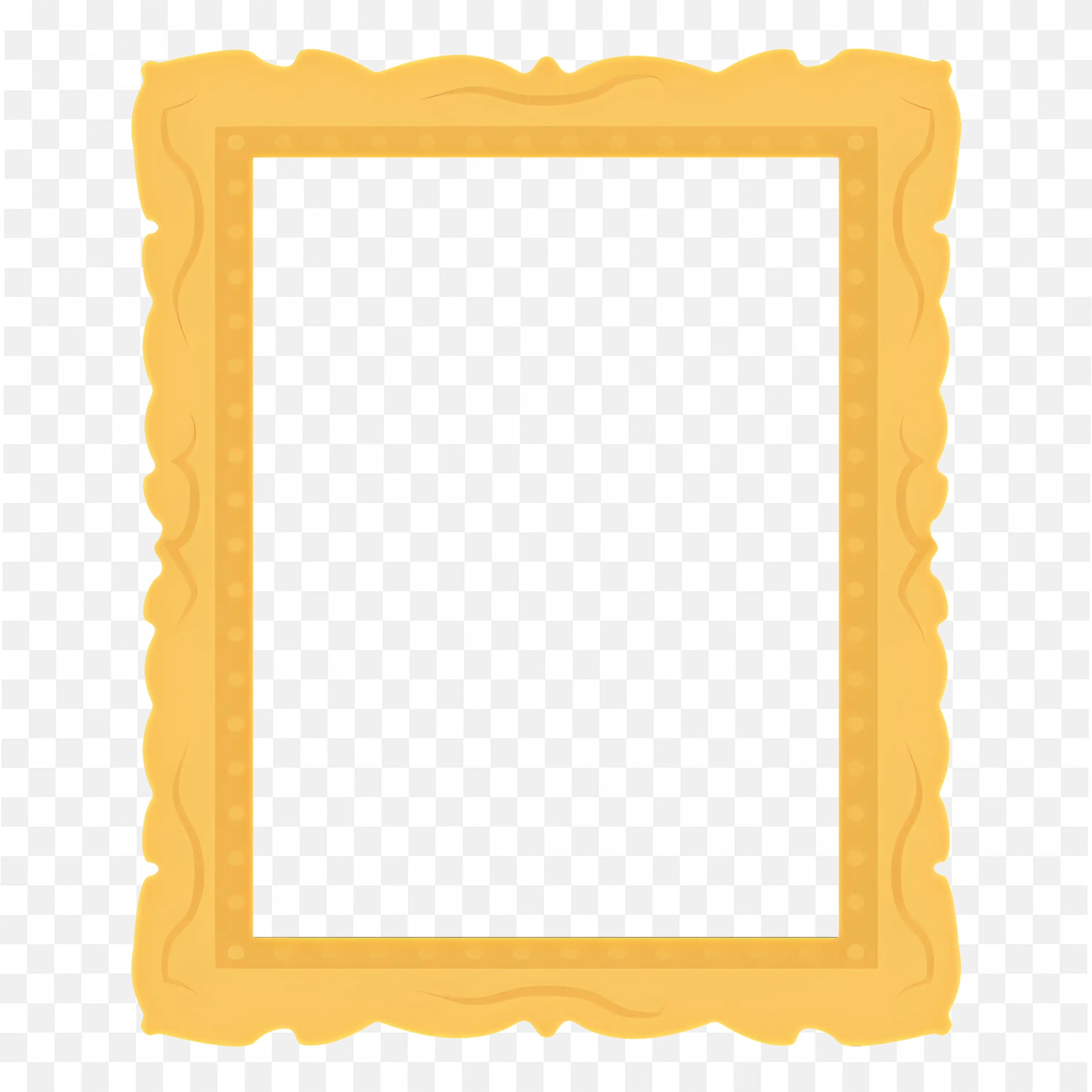 Yellow Decorative Frame with Paper Cutout Border Design