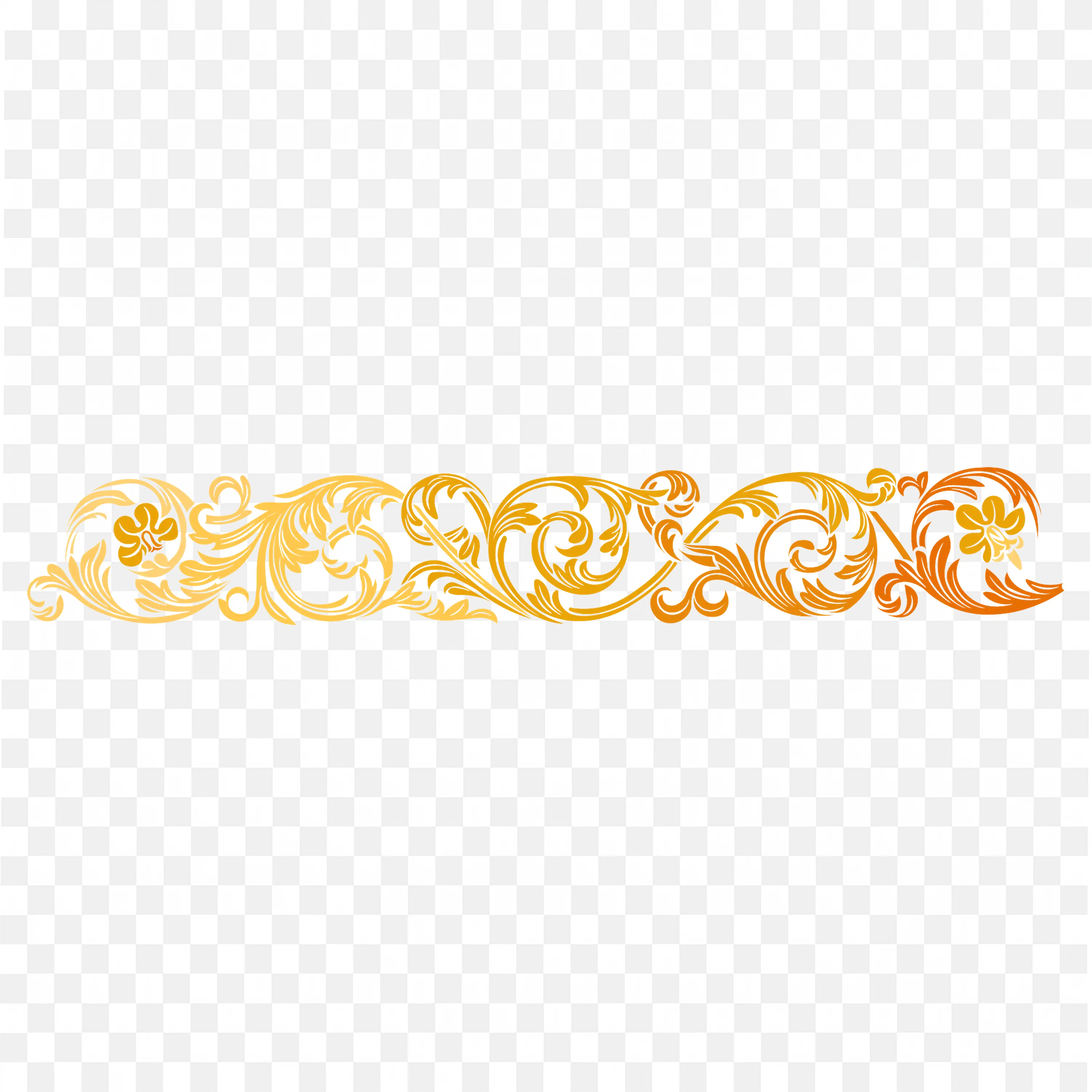 Yellow Ornamental Border Frame with Vintage Pattern