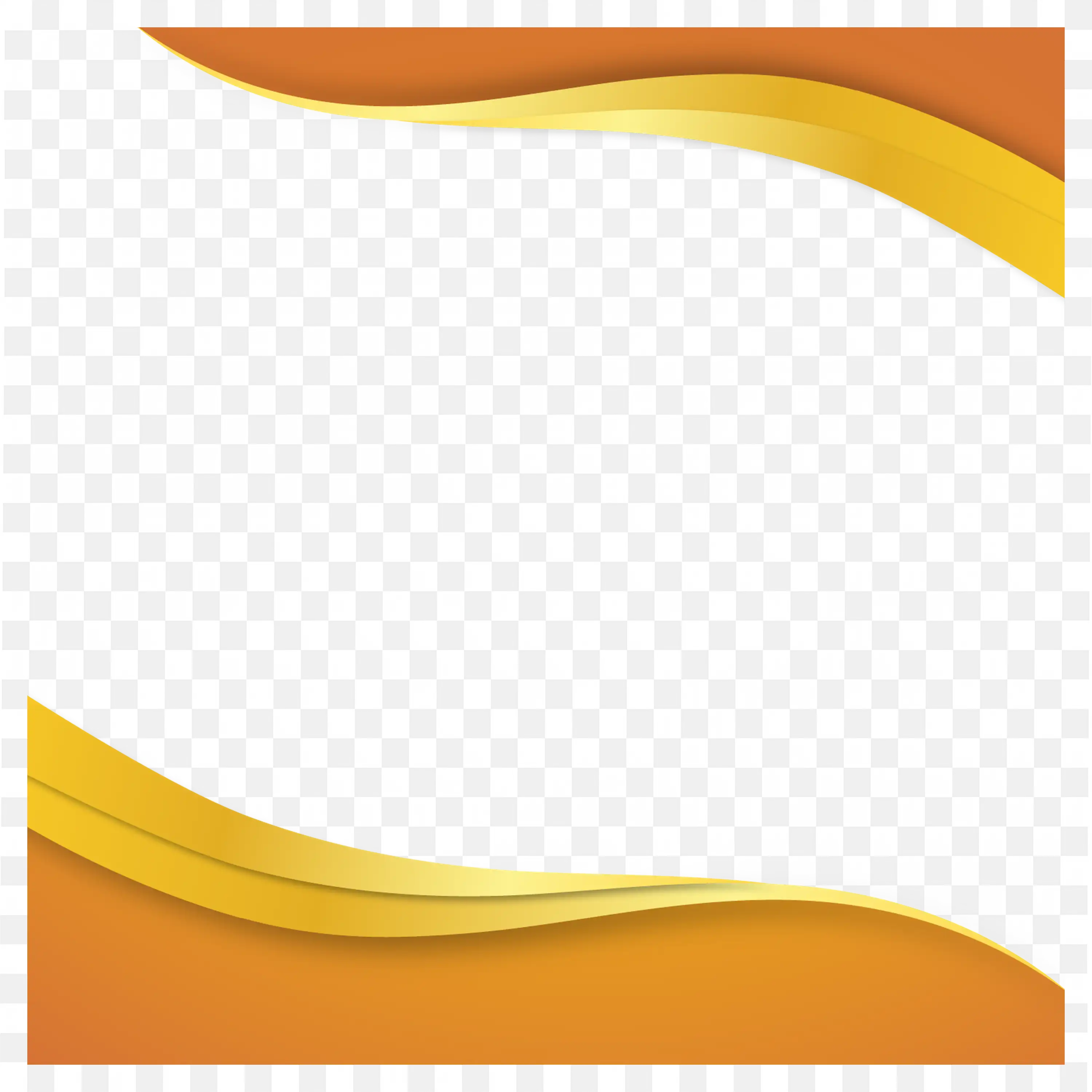 Yellow Wave Ribbon Style Modern Abstract Frame Design