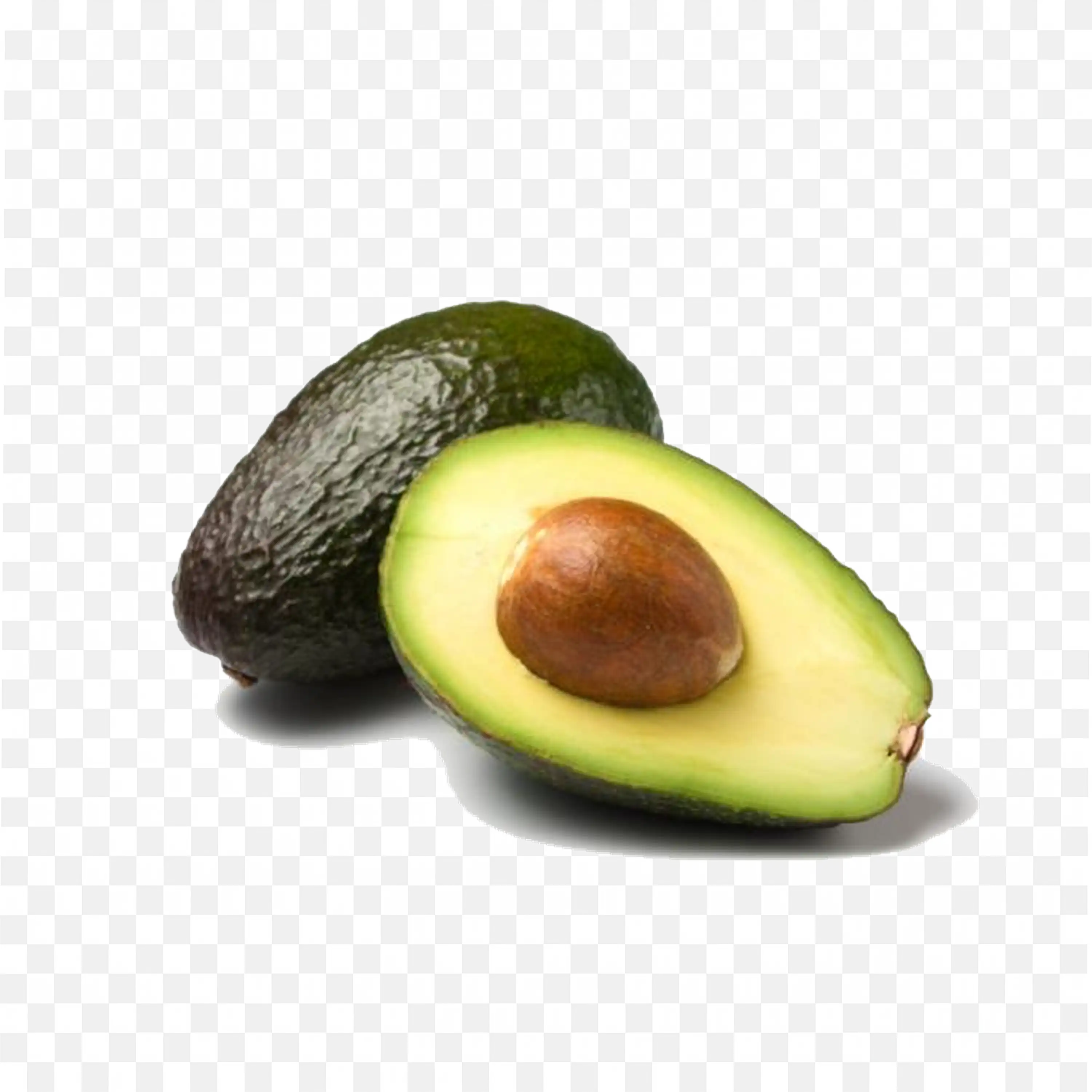 Avocado with a Creamy Green and Brown Seed Png Download