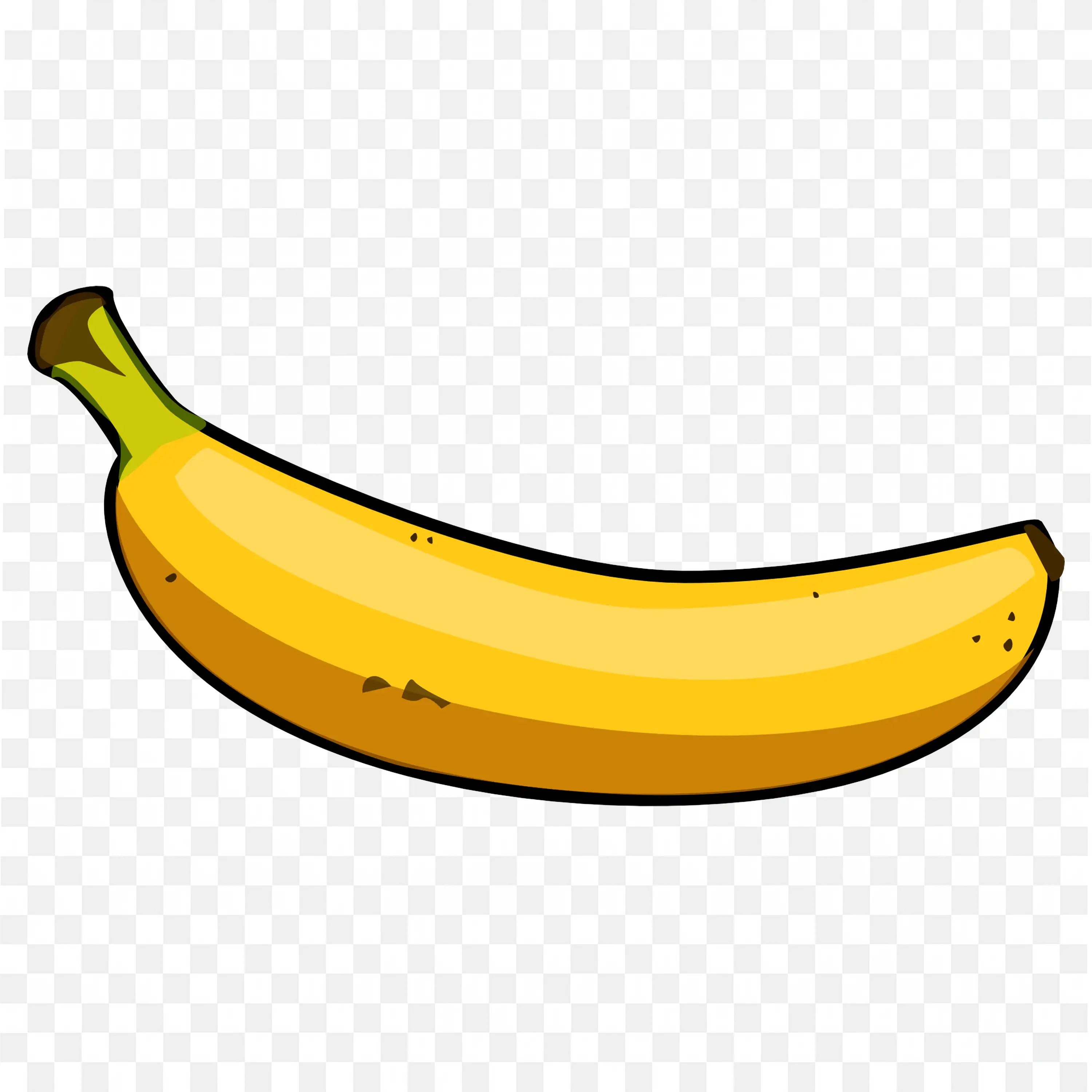 Banana with Bright Yellow Peel Graphic Png Free Download