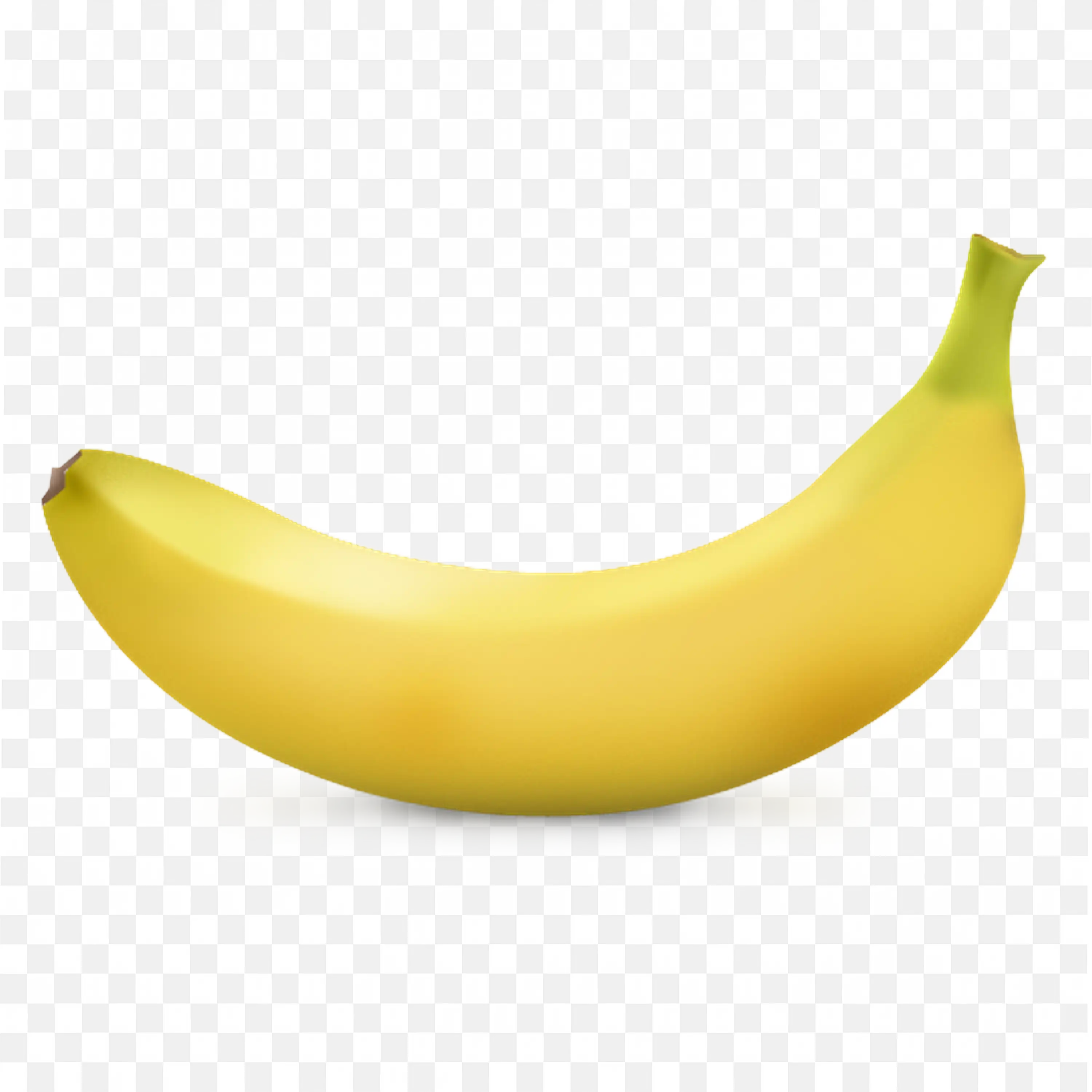Banana with Darker Yellow Skin Slightly Bent On White Floor
