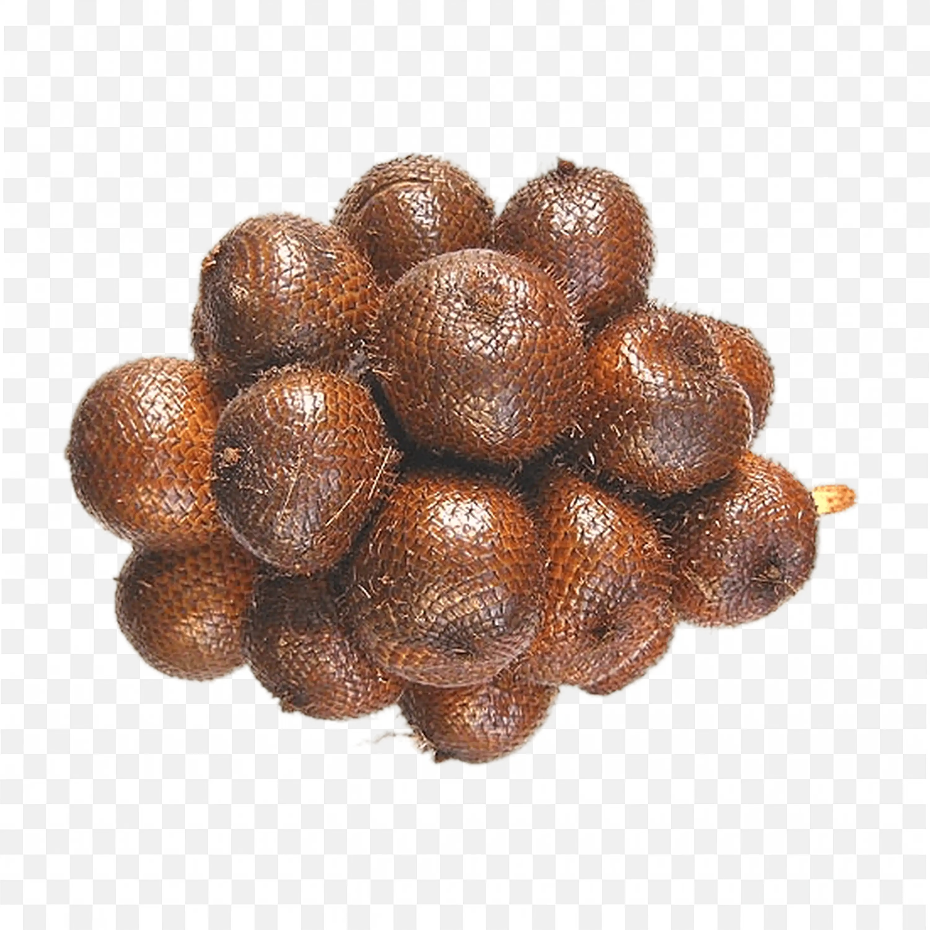 Bunch of Brown Snake Fruit with Spiky Skin Png Image Free