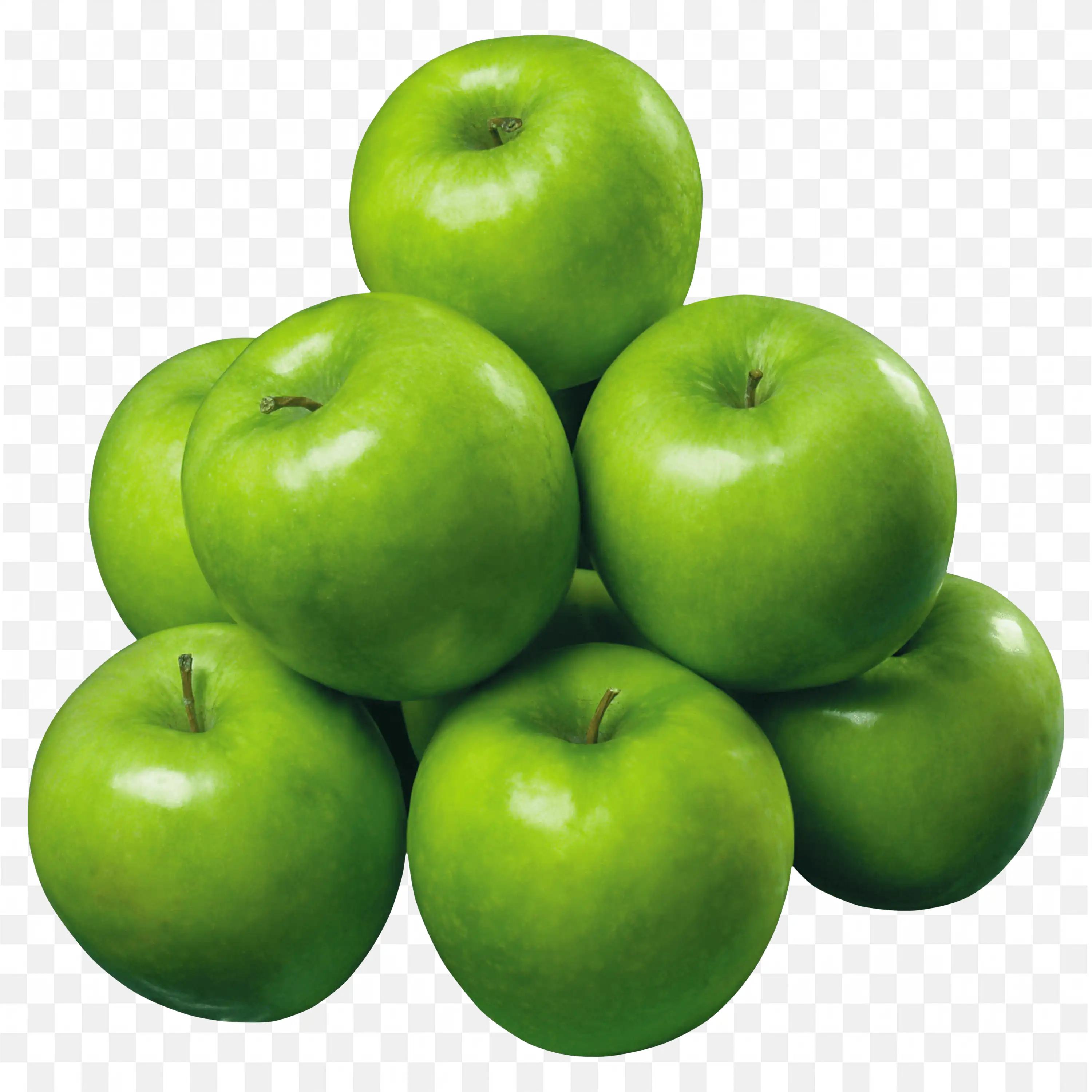 Bunch of Shiny Green Apple Stacked Together Free Png Image