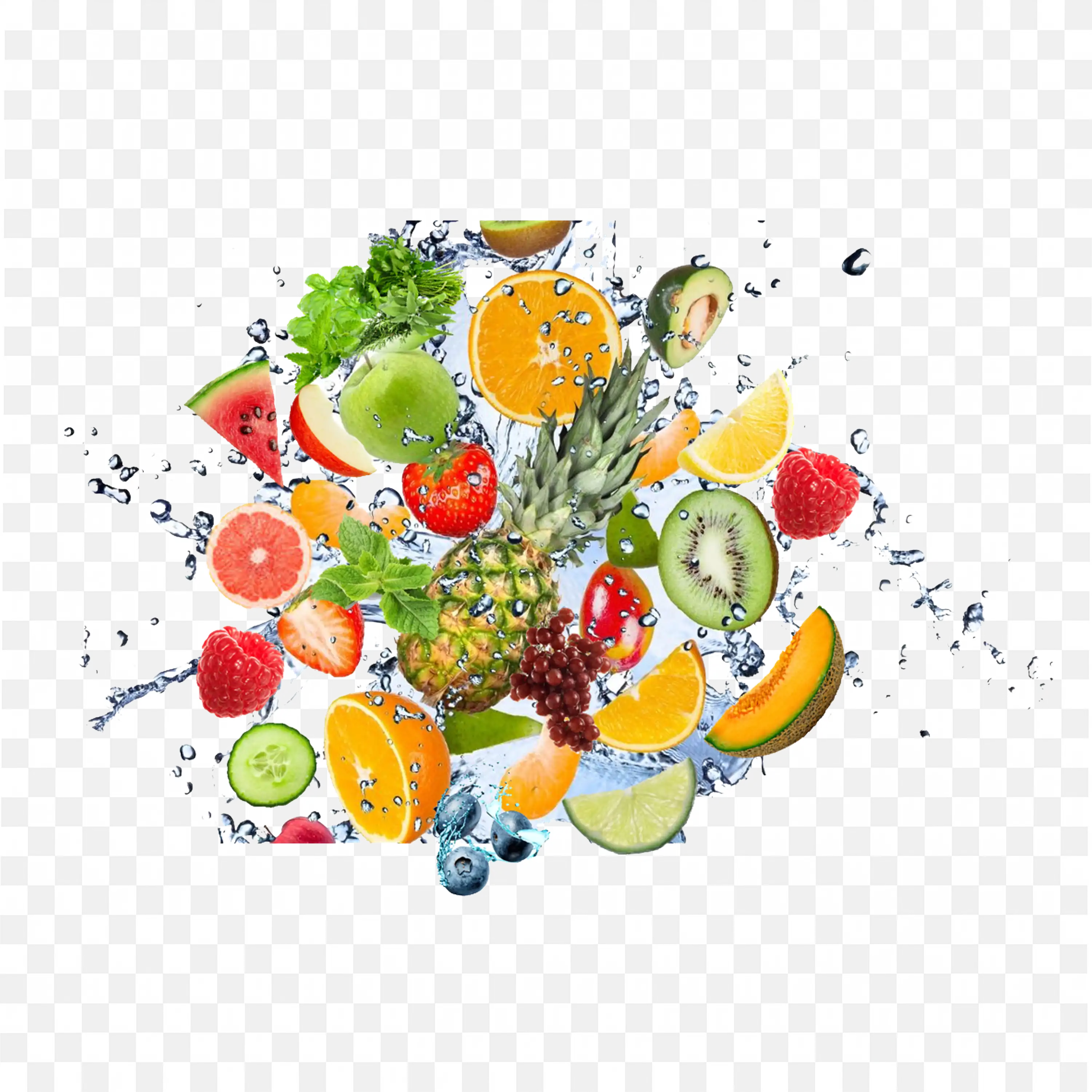 Download Colourful Mix of Fruits and Vegetables Png Free