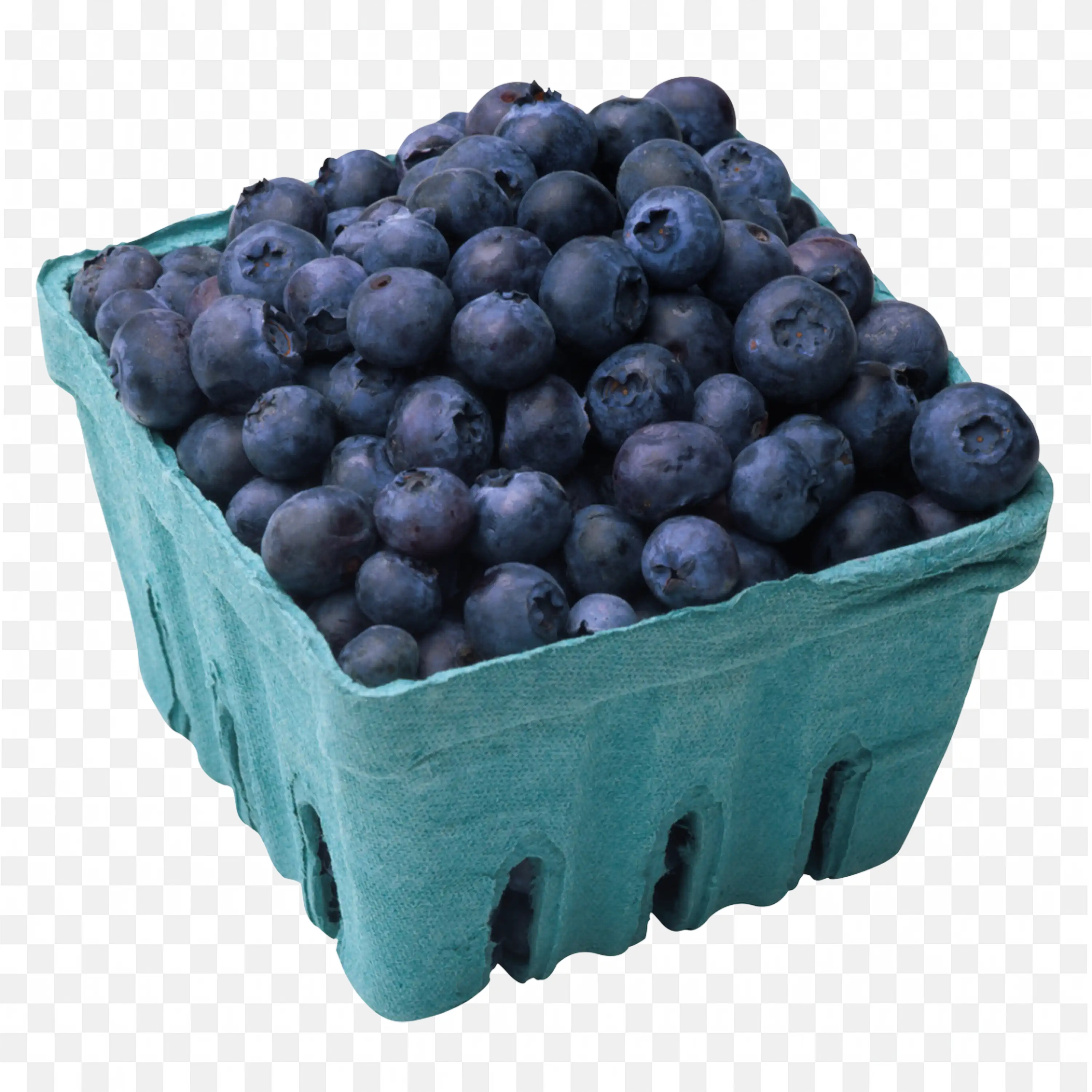 Fresh Blueberries in Small Blue Colour Basket Png For Free