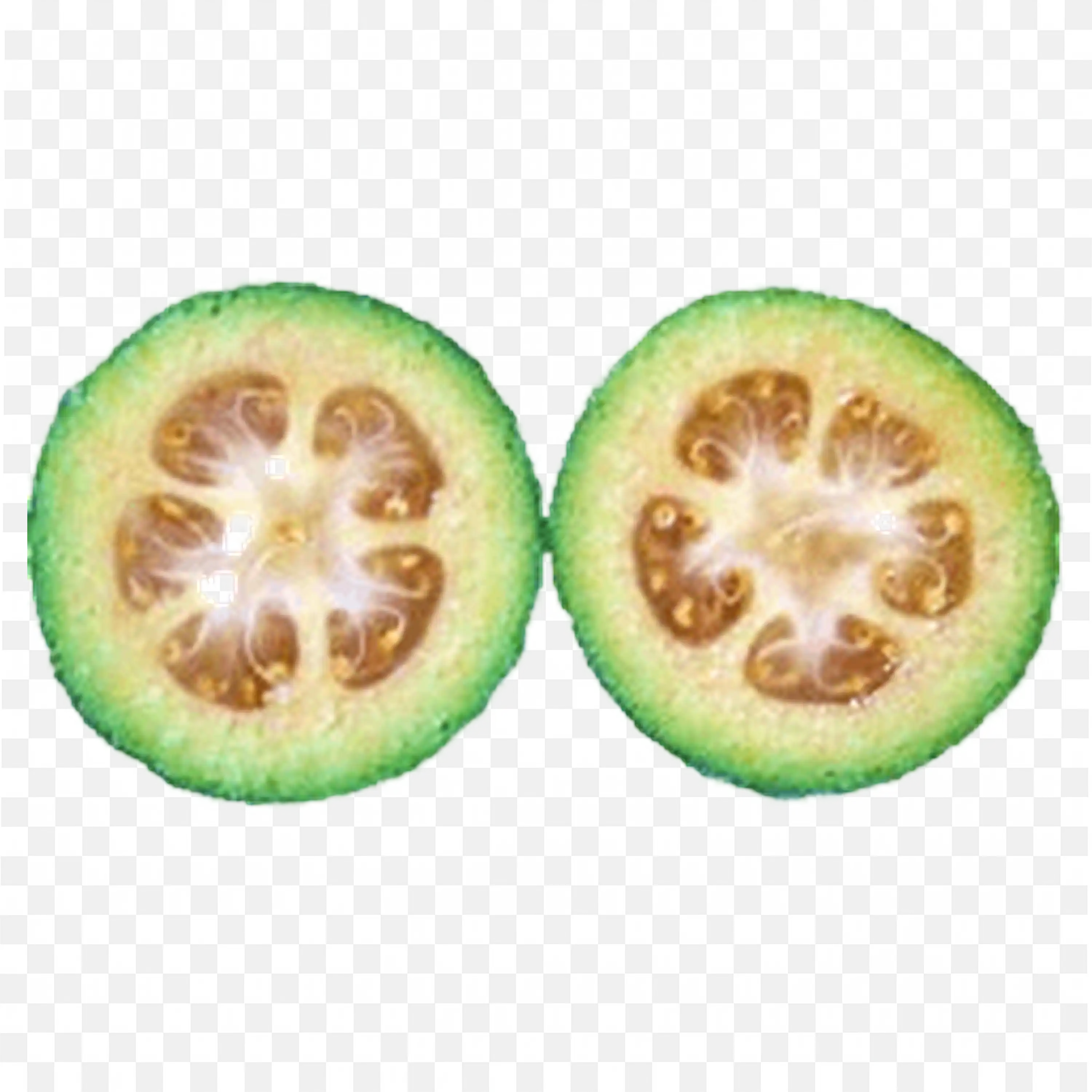 Fresh Guava Fruit Sliced in Half with Yellow Seeds Inside