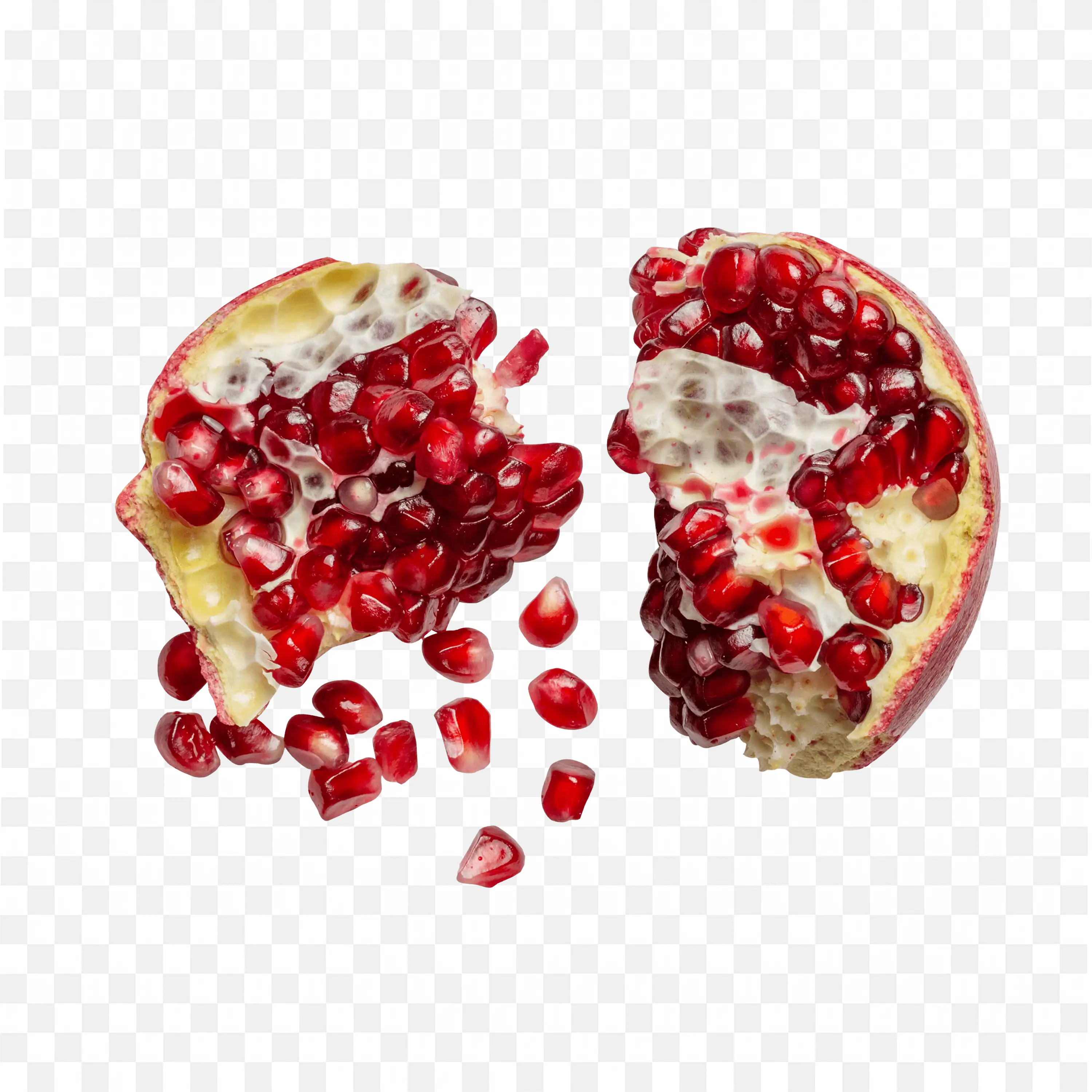 Fresh Pomegranate Seeds Spilling Out with Sweetness Png
