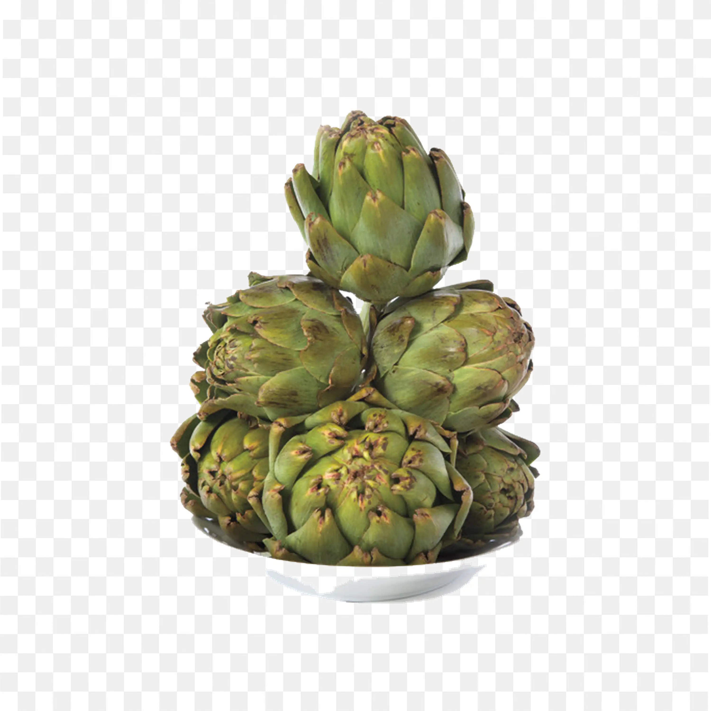 Green Artichokes with Tight Green Layered Leaves Free Png