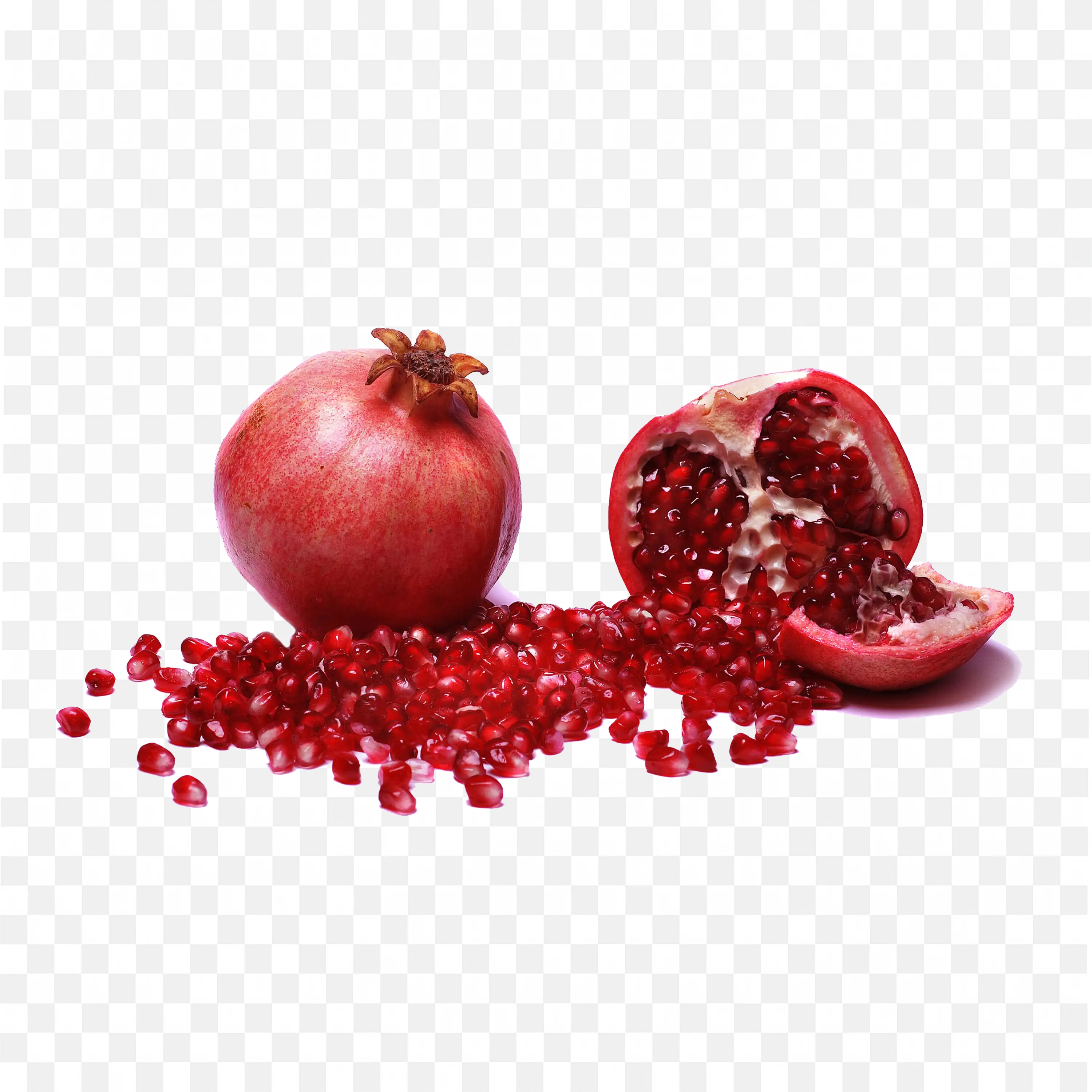 Juicy and Vibrant Red Pomegranate Fruit with Seeds Exposed