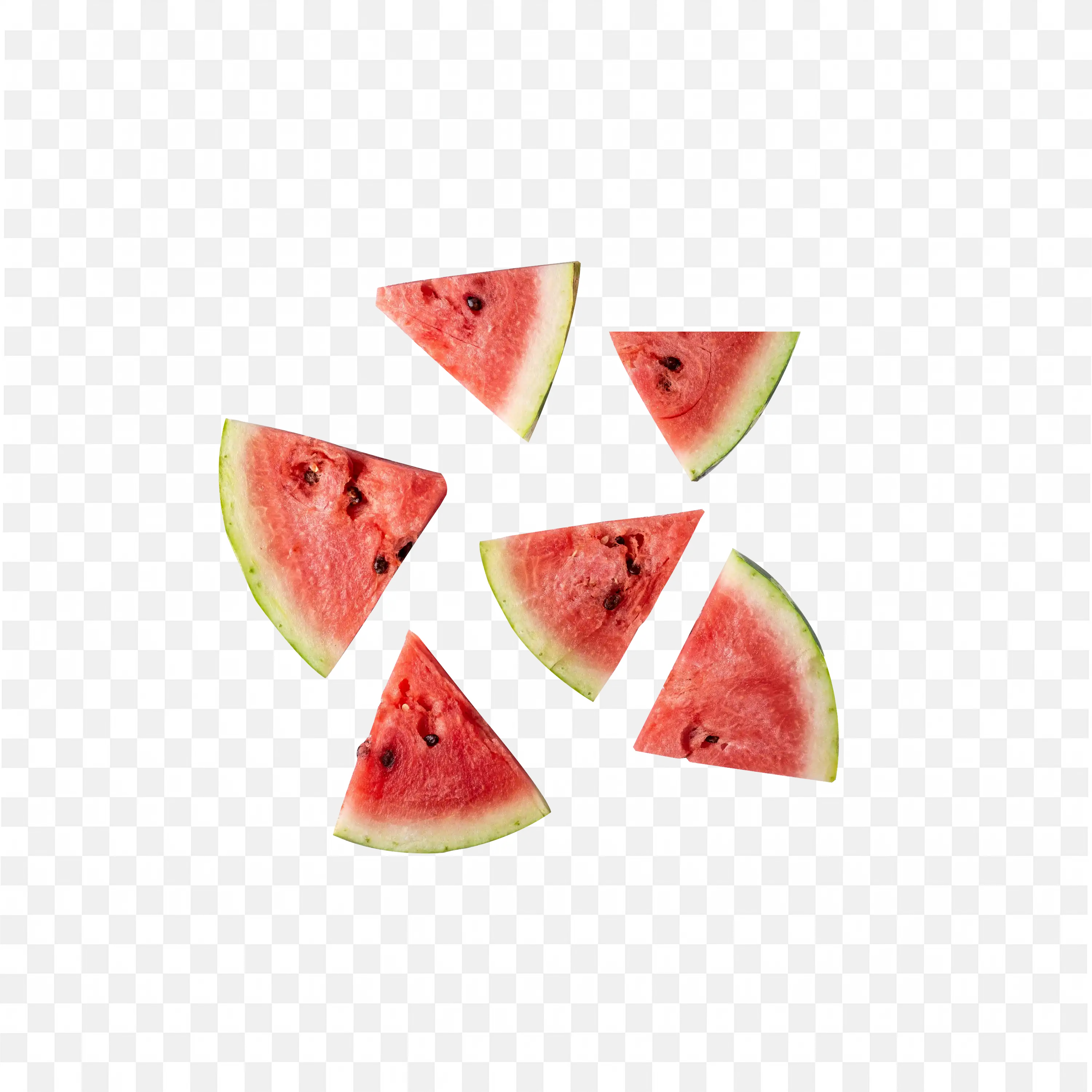 Juicy Watermelon Slices in a Triangle Shape Png Image Download