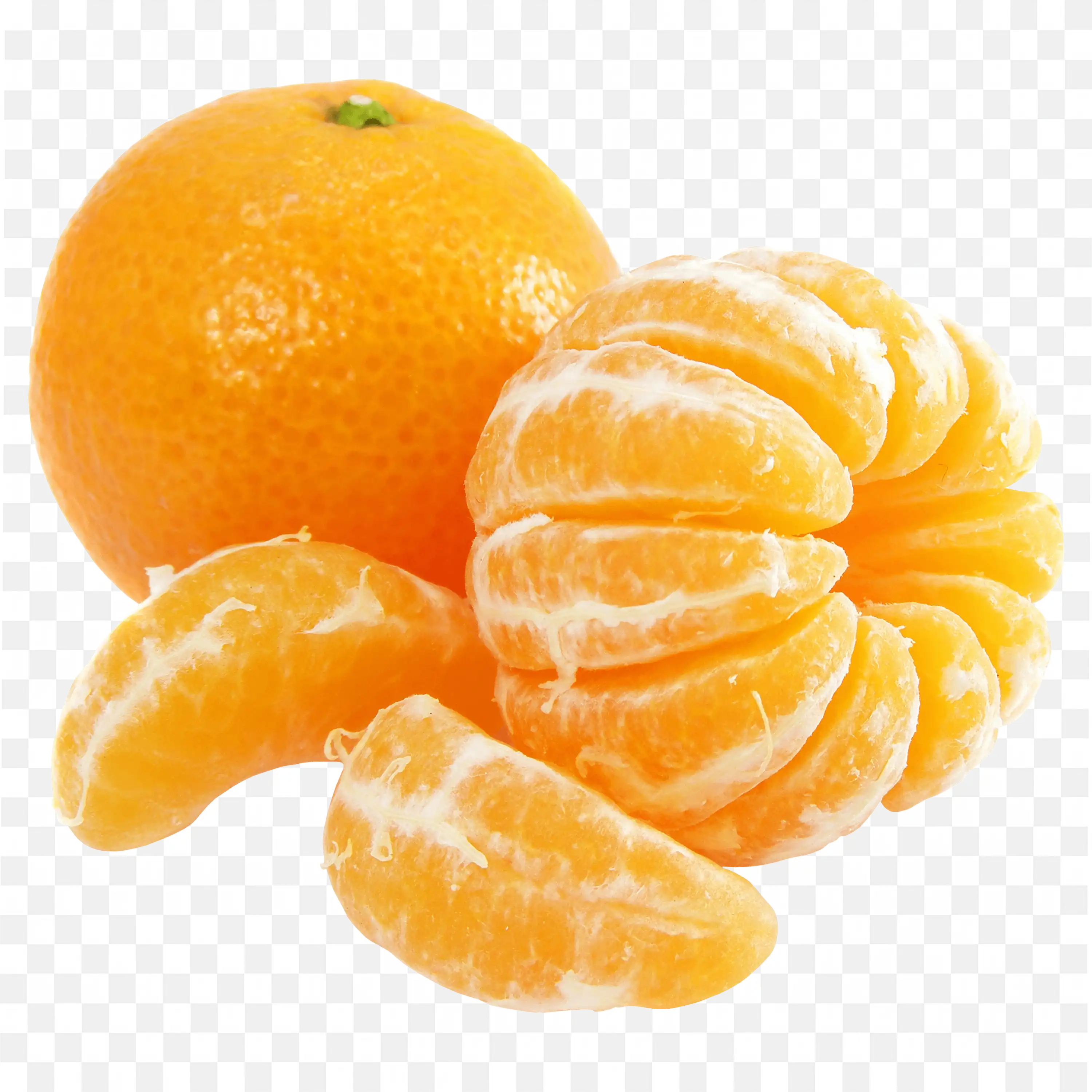 Peeled Orange with Segments Neatly Positioned Free Png Image