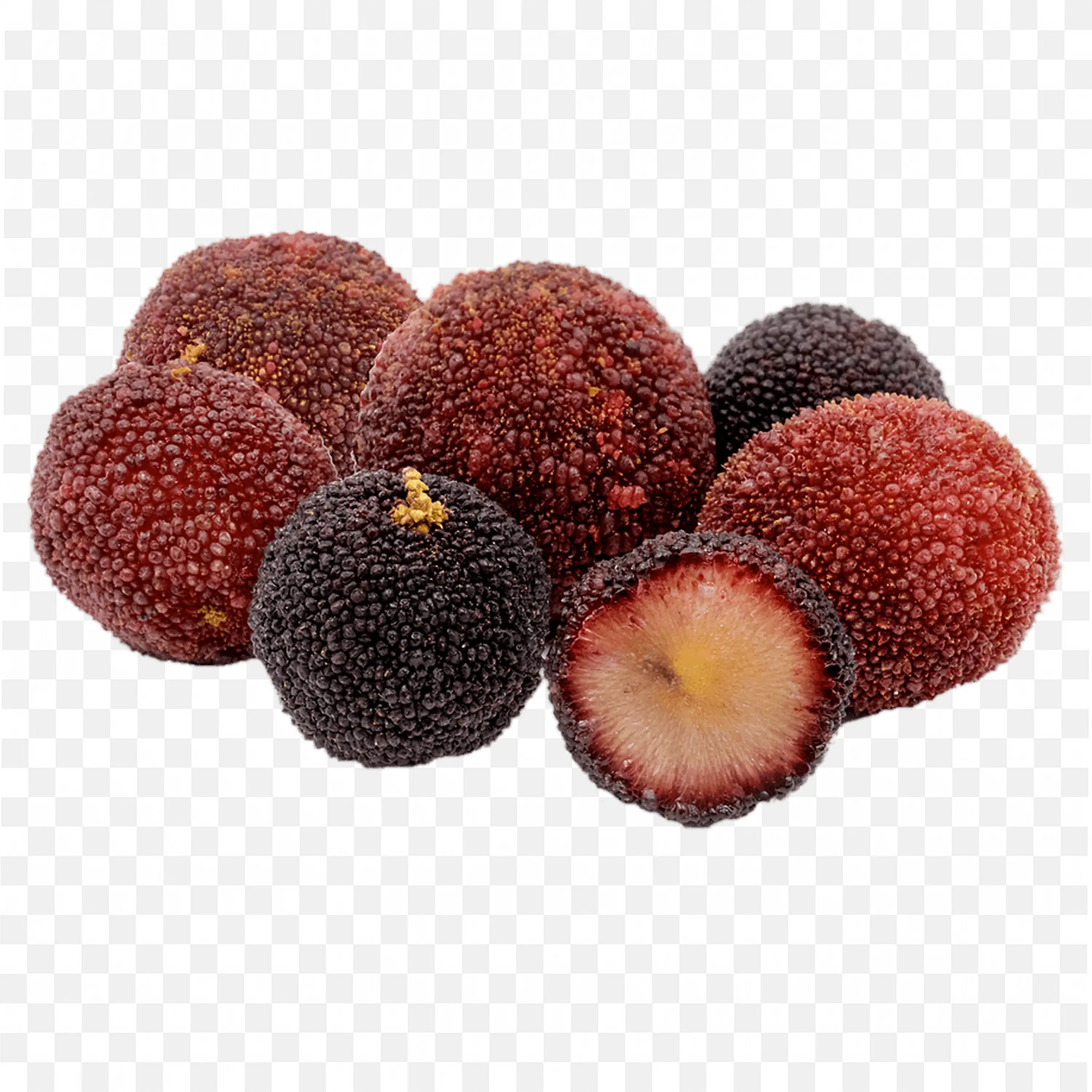 Pulasan Fruit with Natural Dark Red Spiky Skin Png Free