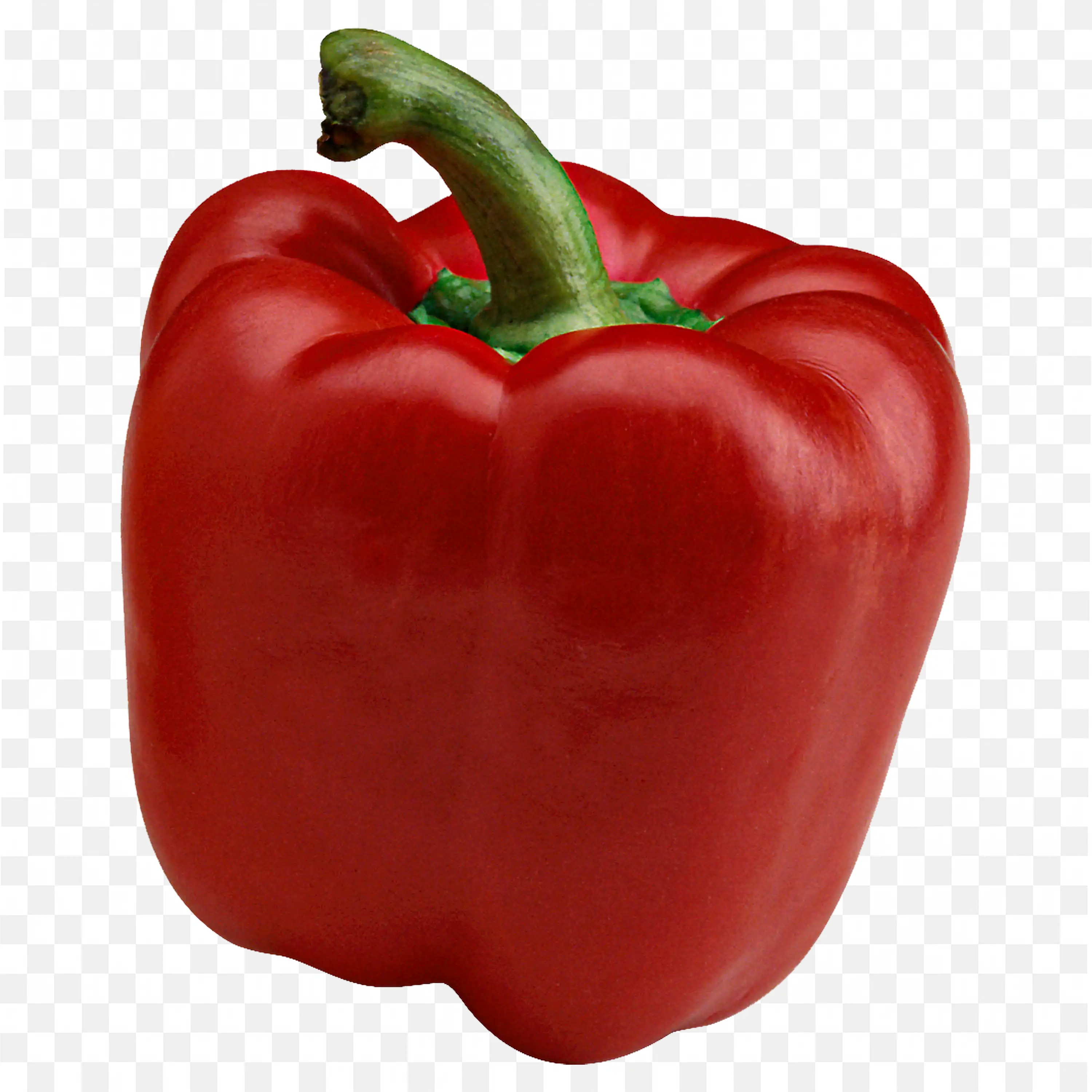 Red Bell Pepper Fresh with Crisp and Green Stem Free Png