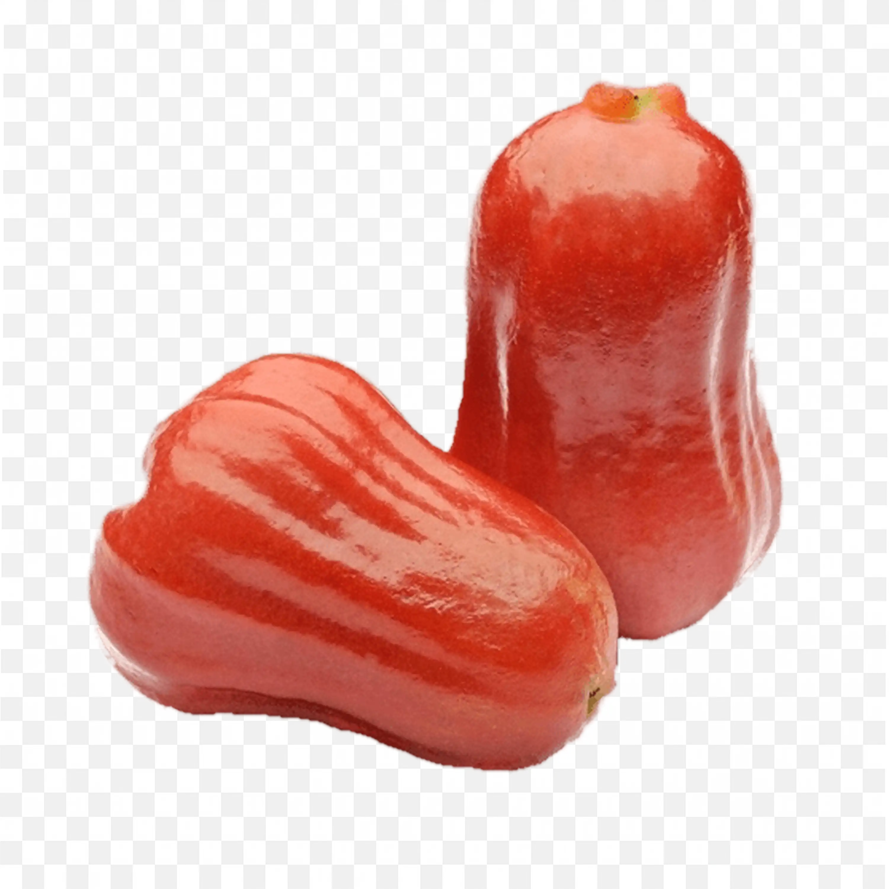 Red Bell Shaped Wax Apple with Polished Skin Surface Png
