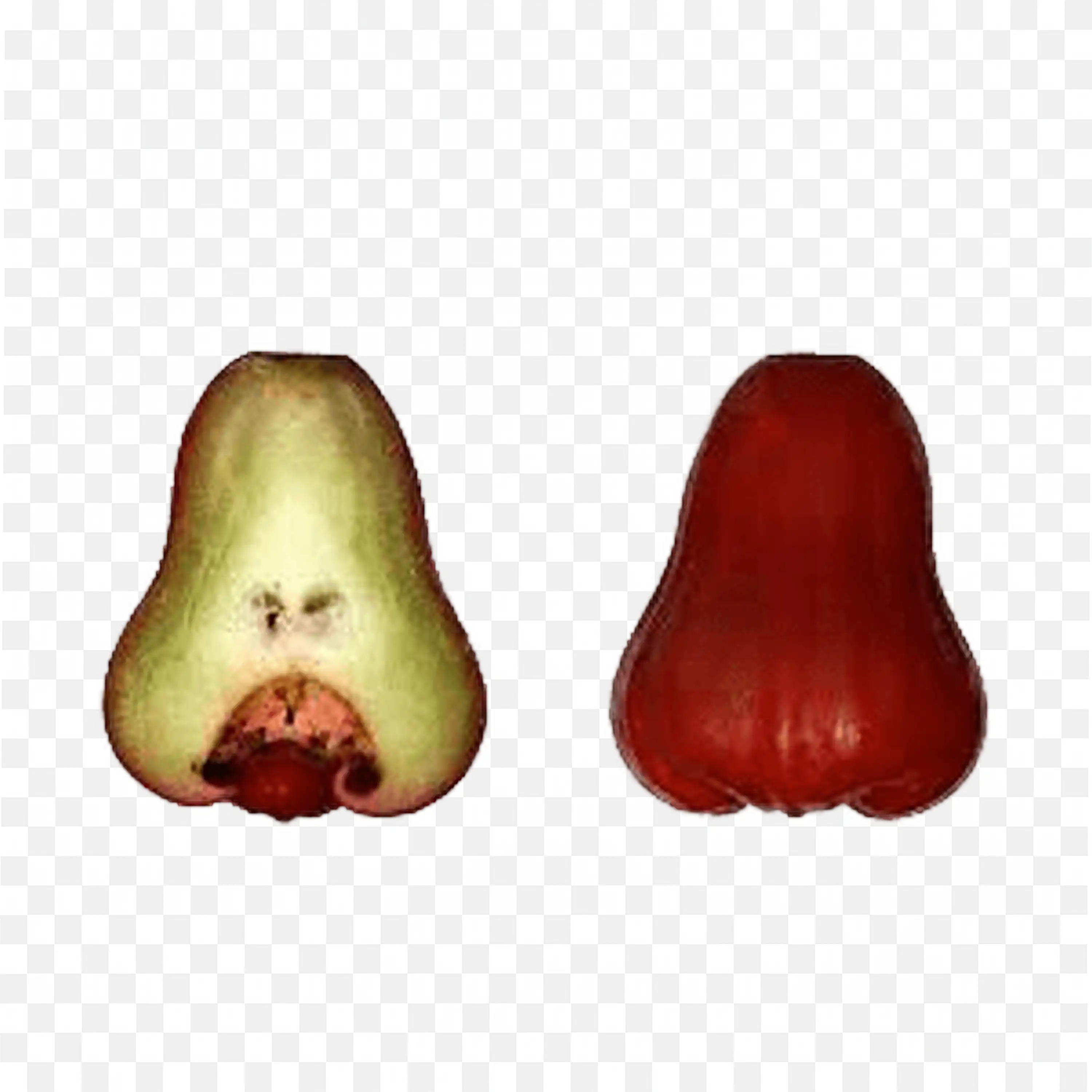 Red Rose Apple with Polished Skin and Juicy Inside Png Free