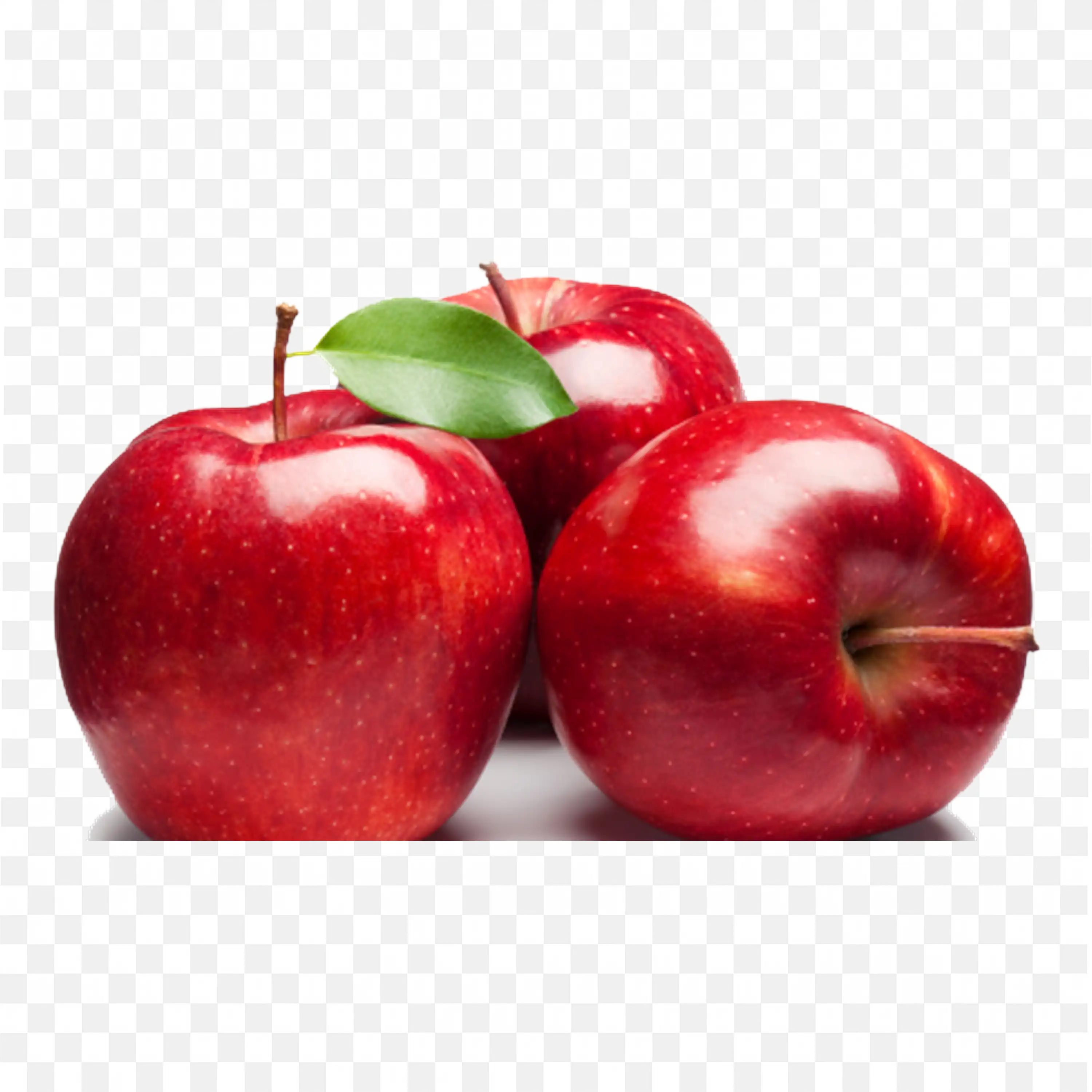 Shiny Red Apples with Green Leaves in it Free Png Image